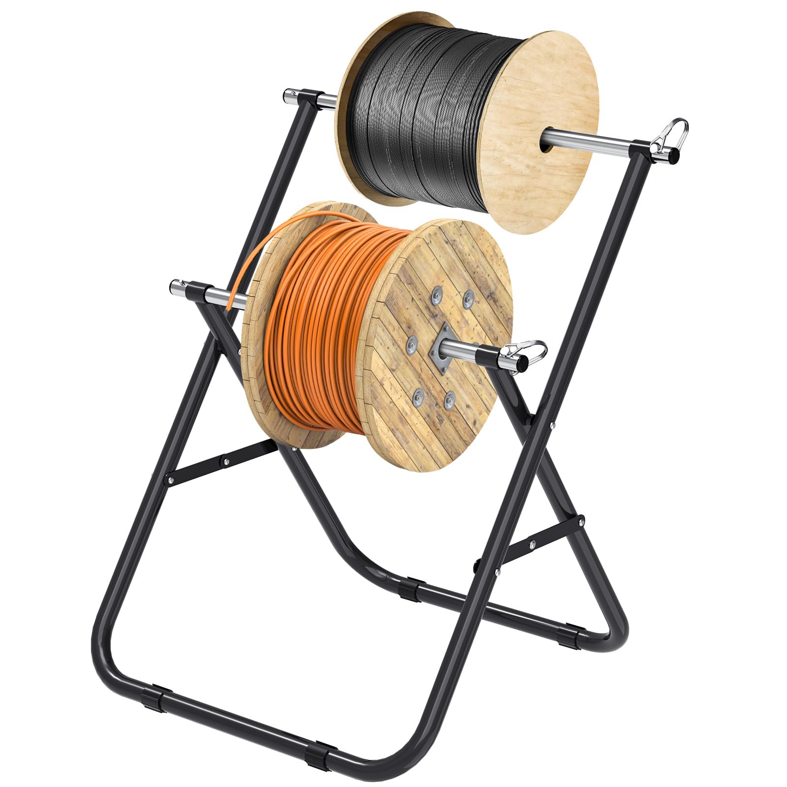 Insaga Double Decker Wire Spool Rack, High Durable Spool Holder Cable Wire Reel, Portable Cable Caddy, Wire Dispenser, Wire Spoo