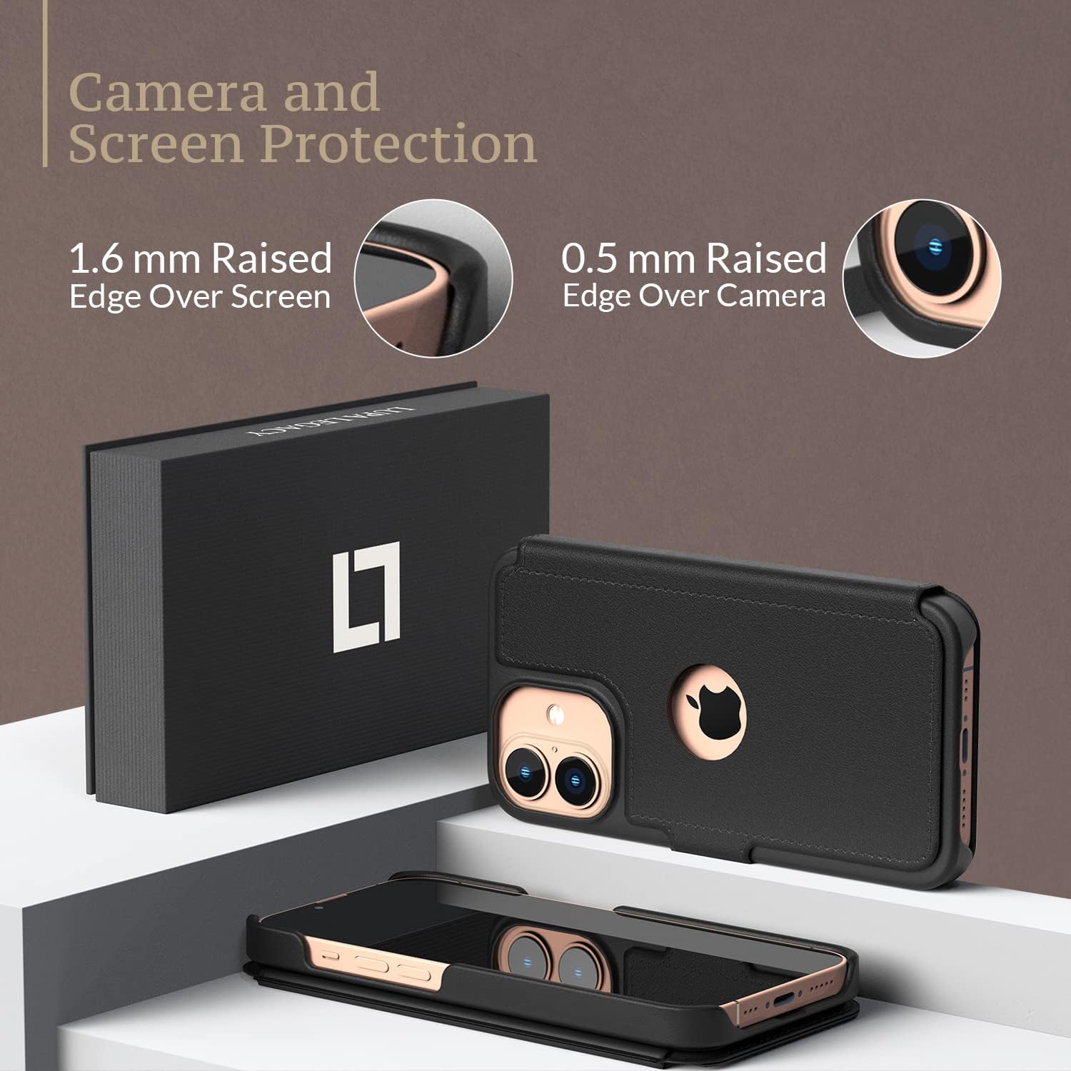 For Iphone 16 Wallet Case For Women And Men, Slim & Protective, Credit Card Holder, Shockproof Pu Leather Folio Cover Compatible