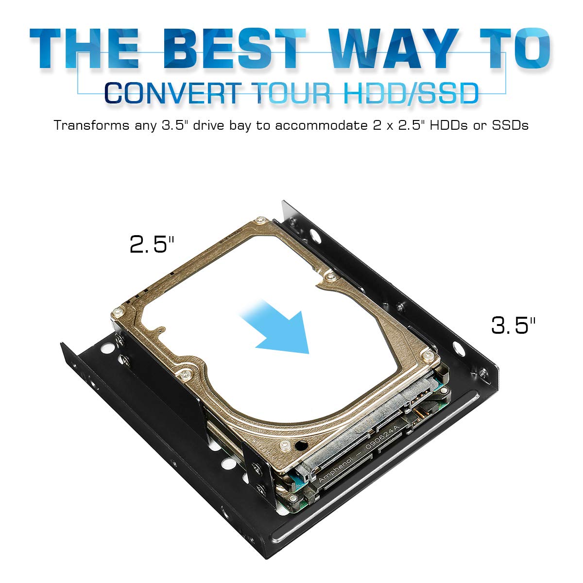 Dual Ssd/Hdd Metal Mounting Bracket Kit 2.5 To 3.5, Convert Any 2.5 Inch Solid State Drive/Hdd Into One 3.5 Inch Drive Bay