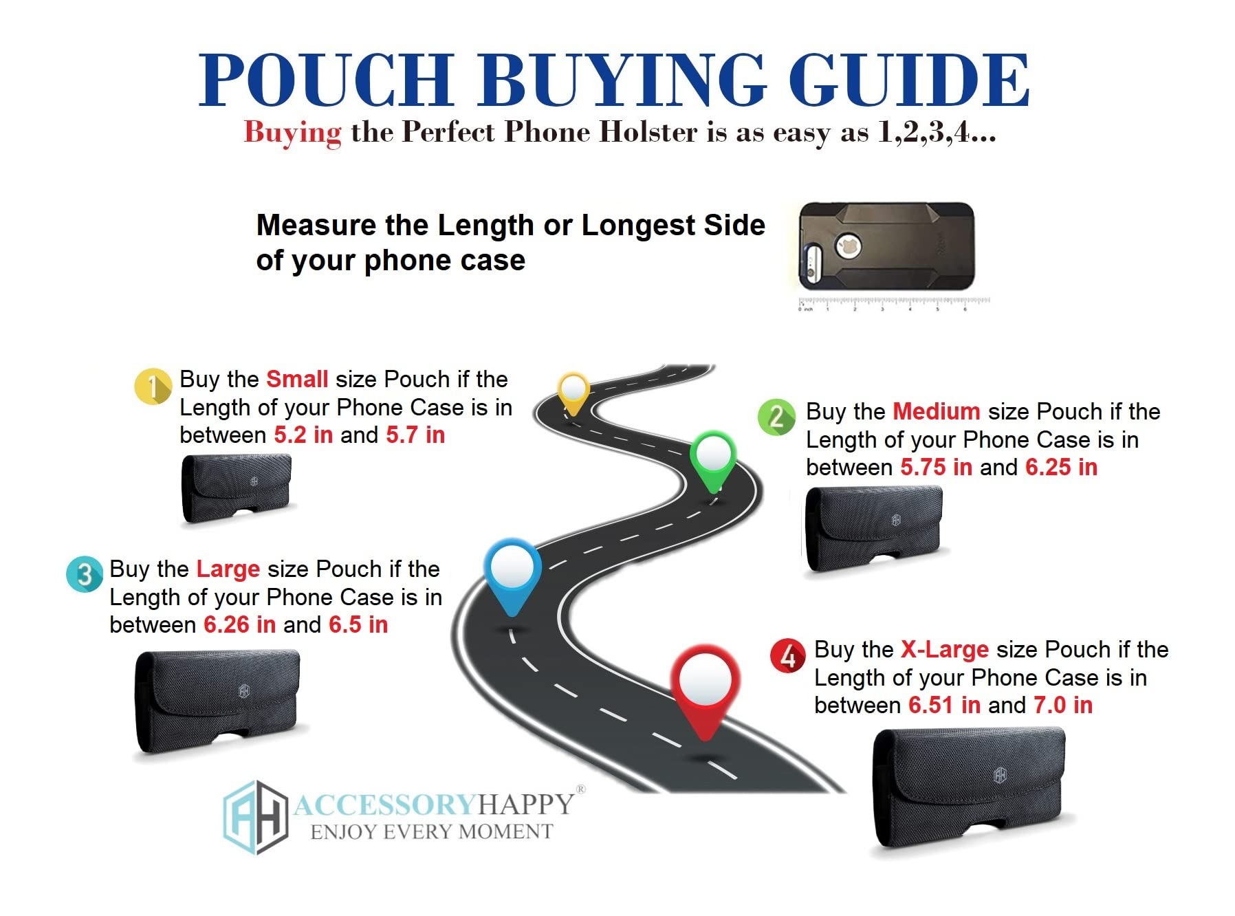 Ah Military Grade Horizontal Cell Phone Pouch Clip Cell Phone Holder For Belt Loop For Iphone 13 Max 12 Pro Max 14 Max 14 Max Pl