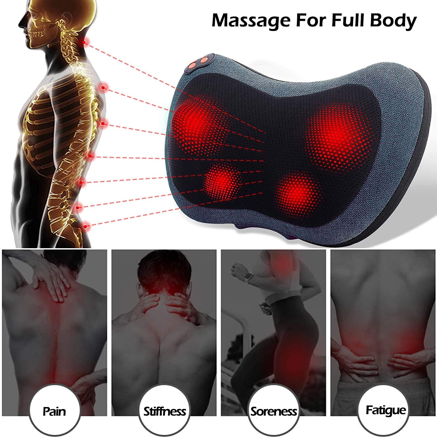 Papillon Neck Massager,Shiatsu Electric Back Massager With Heat,Neck Back Pain Relief Gifts For Mom/Dad/Women/Men,Deep Tissue Kn