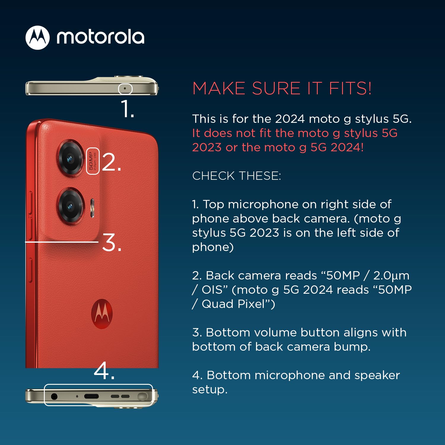 Motorola Moto G Stylus 5G (2024) Textured Protective Case  Dusk Blue   Precision Fit Shock Absorbing Cases For Enhanced Phone Gr