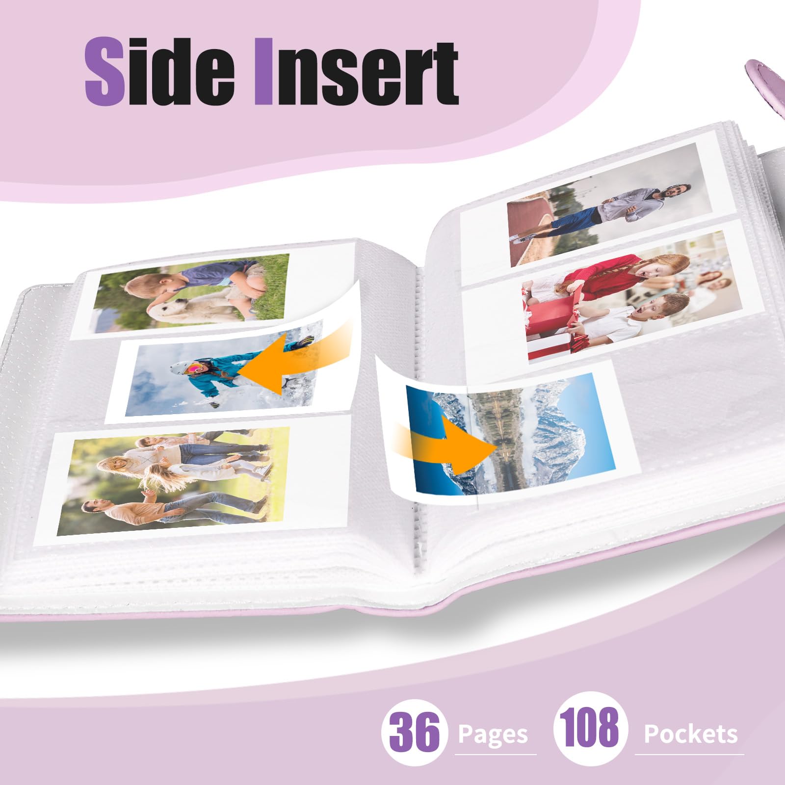 Riosin 108 Pockets Mini Album Compatible With Fujifilm Instax Mini Film, Suitable For Instax Mini 12/11/7+/9/Evo/Link 2, 2X3''Ph