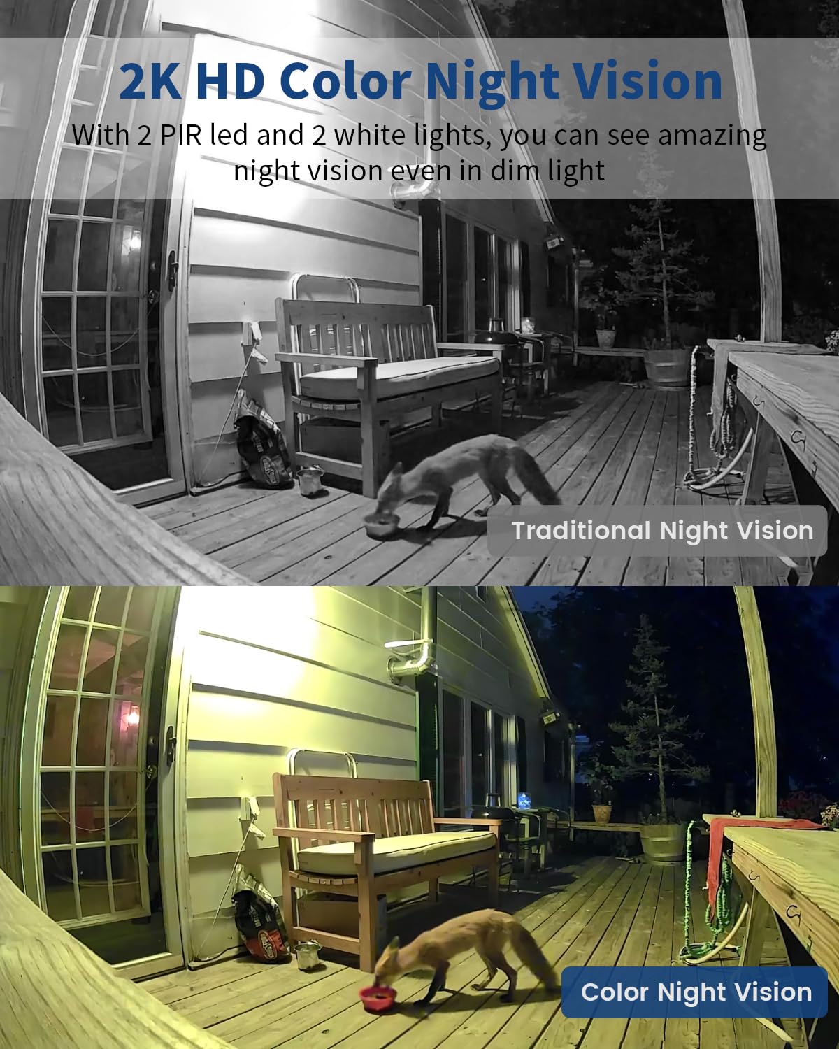 Security Cameras Wireless Outdoor, Battery Powered 2K Color Night Vision, Ai Motion Detection, Ip66 Weatherproof, 2 Way Talk, Sd