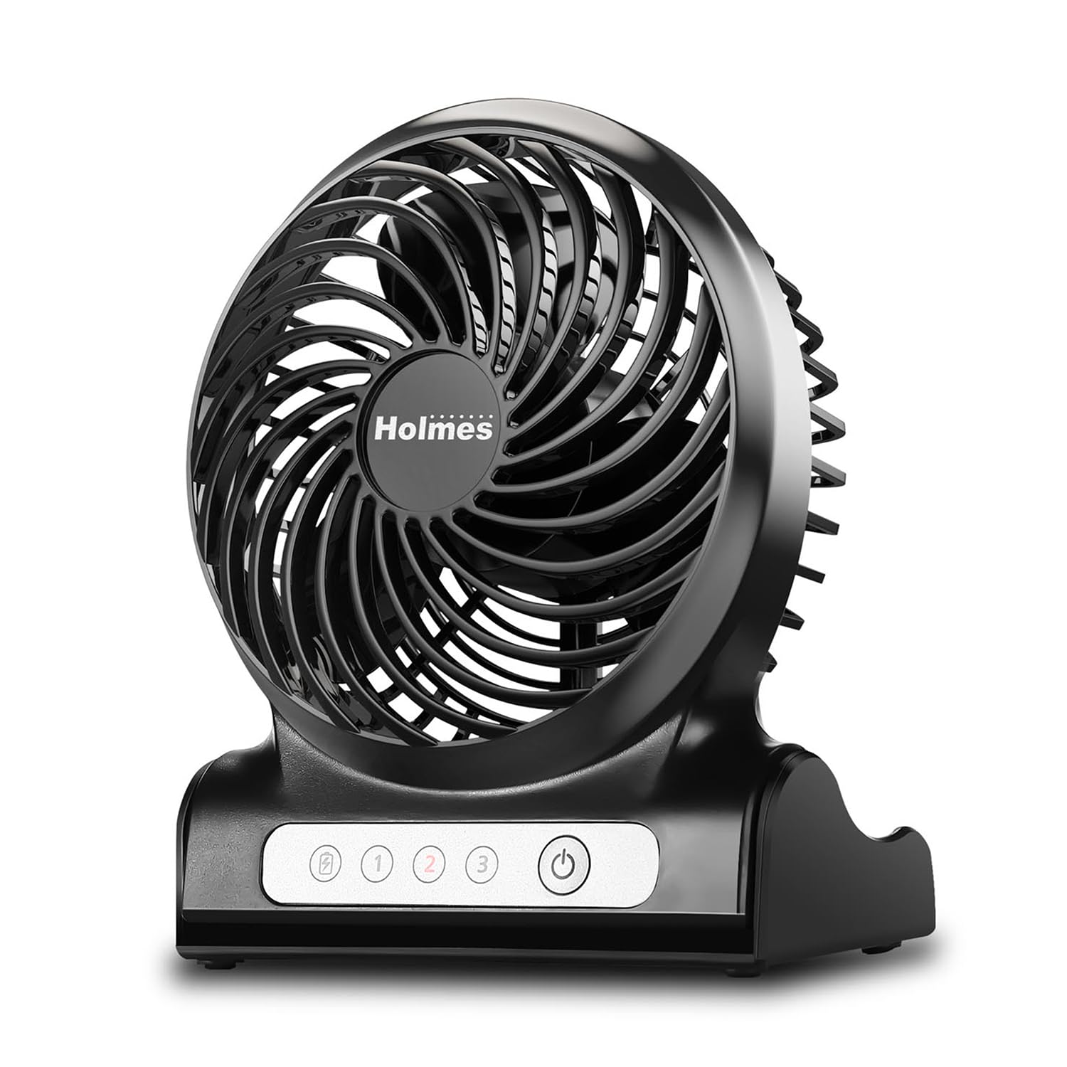 Holmes 4'' Personal Fan, Rechargeable Battery, 3 Speed Settings, Lightweight, Compact And Portable, Adjutstable Head, Home And O