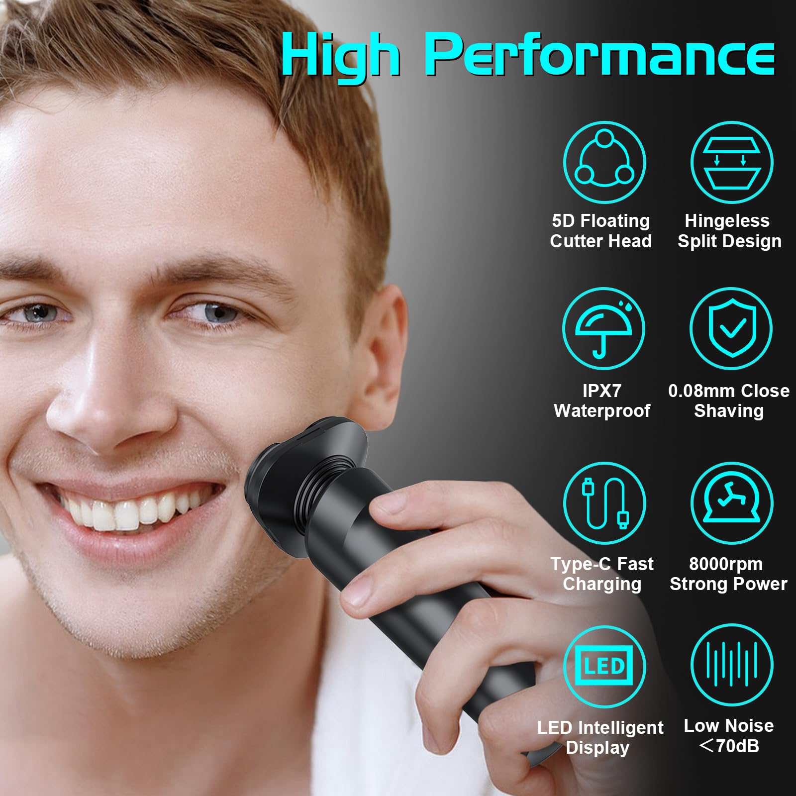 Sweetlf Electric Razor For Men, 2024, Ipx7 Waterproof, Type C Rechargeable, Led Display, Close & Clean Shave, Easy To Clean, 120