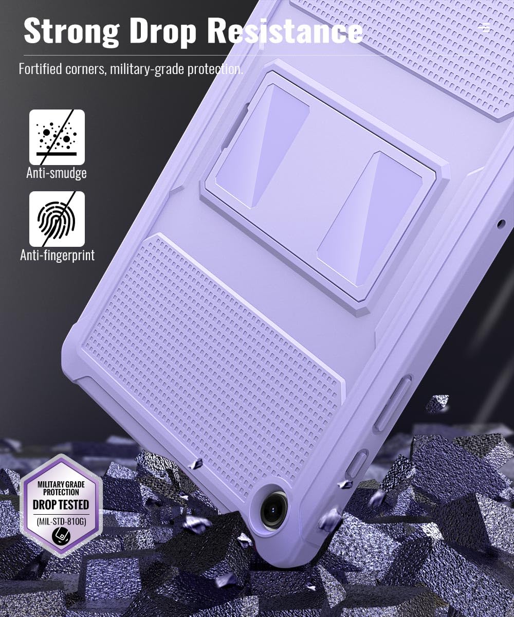 MoKo Case Fit Galaxy Tab A9 Plus 11 Inch 2023 (SM X210/X216/X218), Shockproof Full Body Rugged Stand Back Cover Built in Screen Protector Fit Galaxy Tab A9+ 11' 2023, Taro Purple