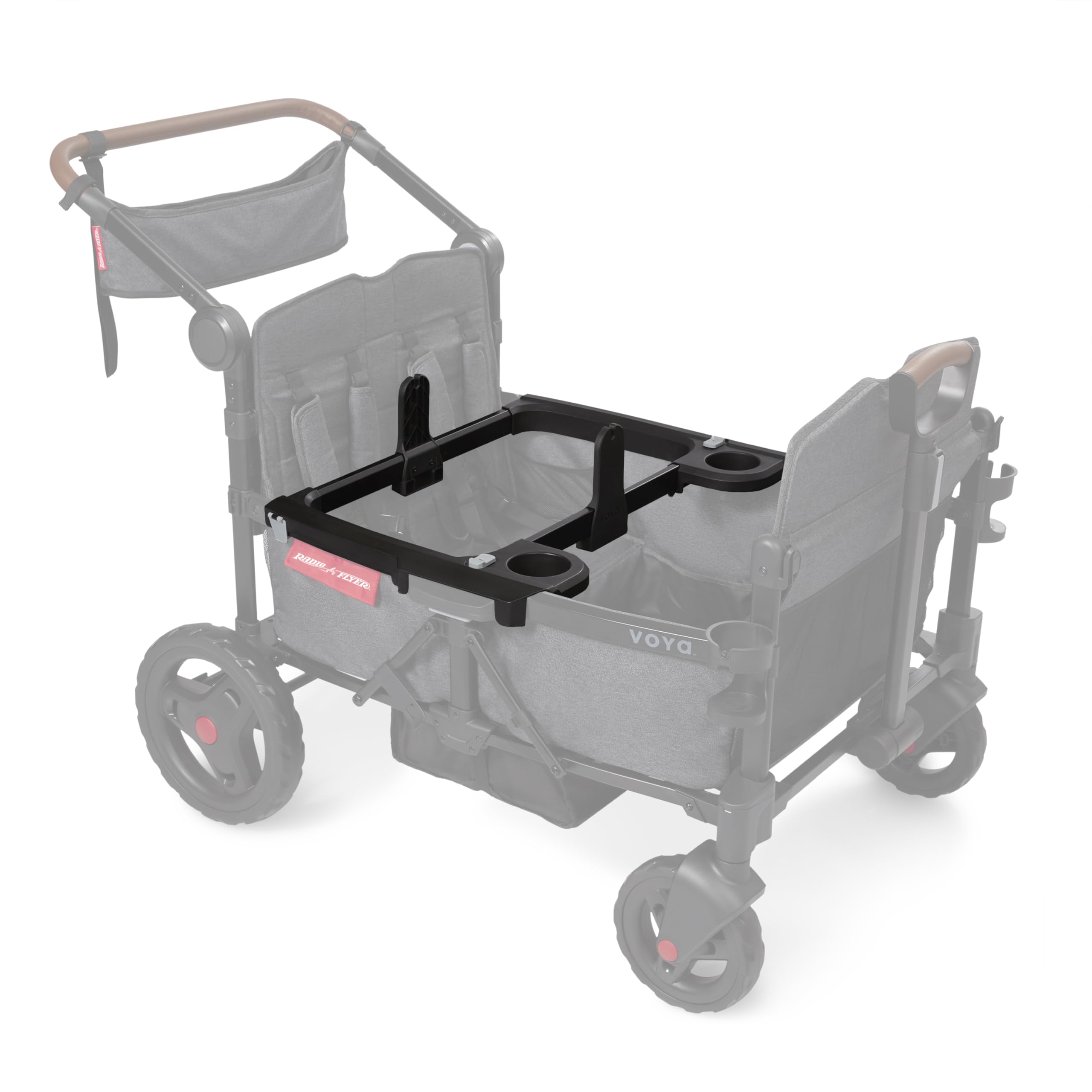 Radio Flyer Voya Stroller Wagon Car Seat Adapter with Cupholders, Compatible with Select Graco Car Seats, Secure and Stable, Des
