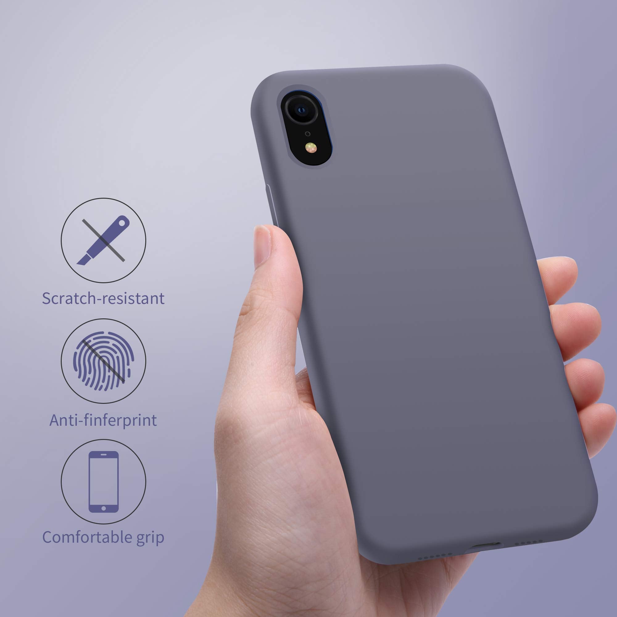 Otofly Compatible With Iphone Xr Case,Ultra Slim Fit Iphone Case Liquid Silicone Gel Cover With Full Body Protection Anti Scratc