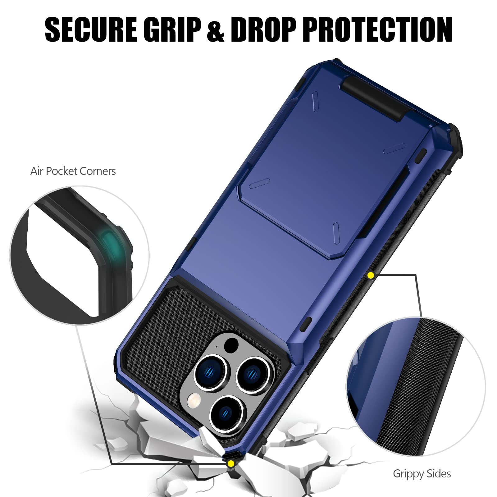 Nvollnoe For Iphone 14 Pro Max Case With Card Holder[Store 5 Cards] Dual Layer Heavy Duty Shockproof Iphone 14 Pro Max Wallet Ca