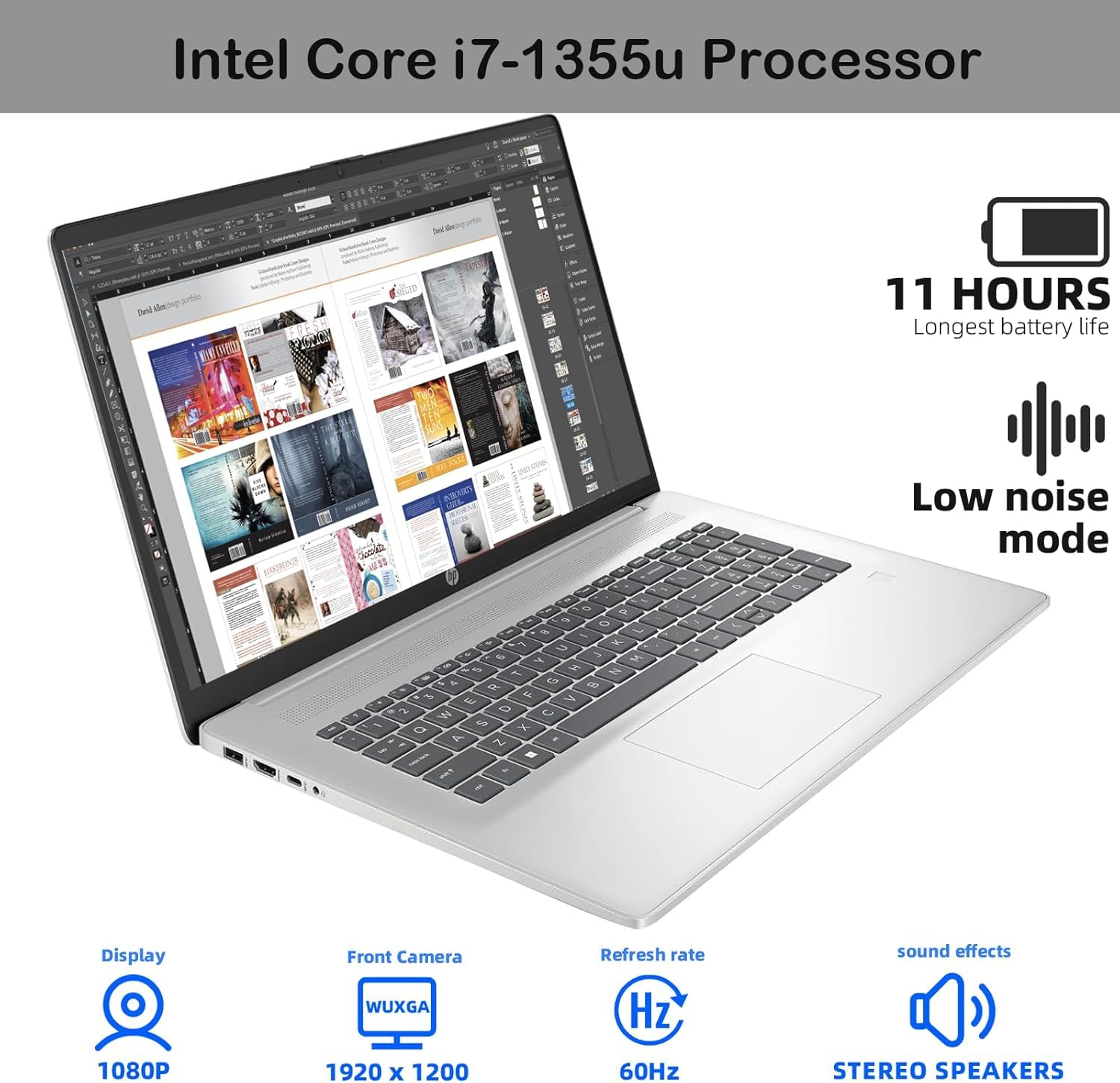 Hp Premium Touchscreen Business Laptop - 17.3'' Fhd+, 13Th Gen Intel I7-1355U, 32Gb Ram, 2Tb Pcie Ssd, Webcam, Fingerprint Reade