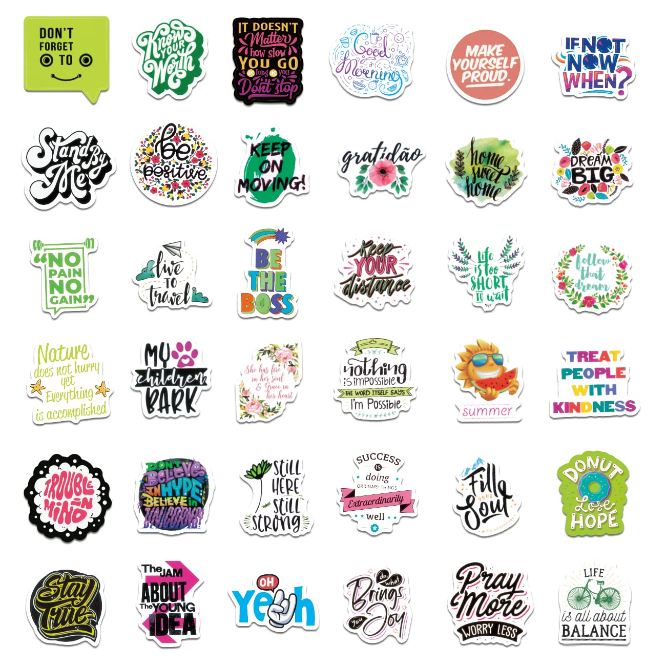 200Pcs Positive Affirmation Stickers, Inspirational Words Stickers For Students Teachers Kids Teens Adults, Motivational Quote S
