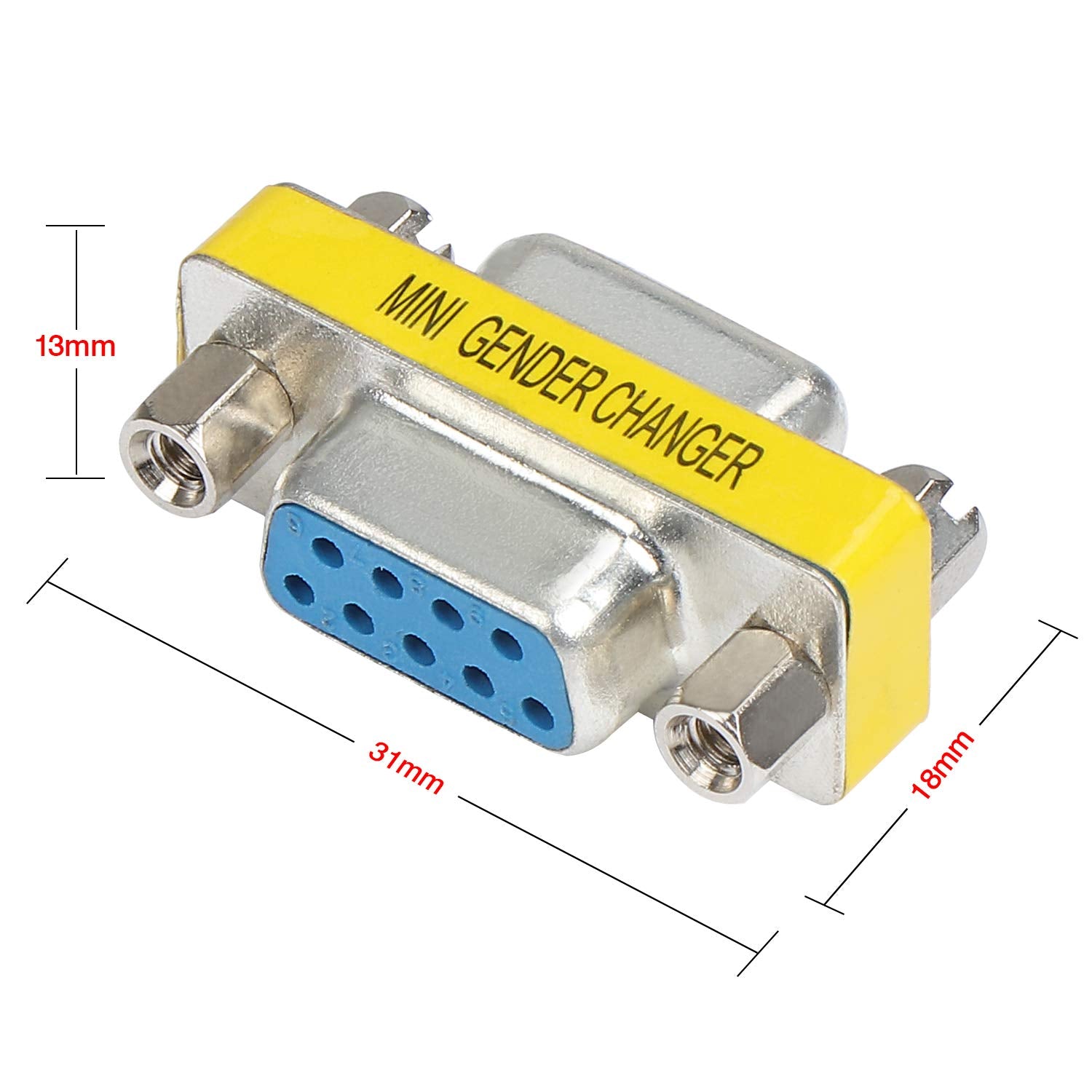 Abcgoodefg 9 Pin Db9 Cable Gender Changer Female To Female Vga Gender Changers Coupler Adapter 10 Pack