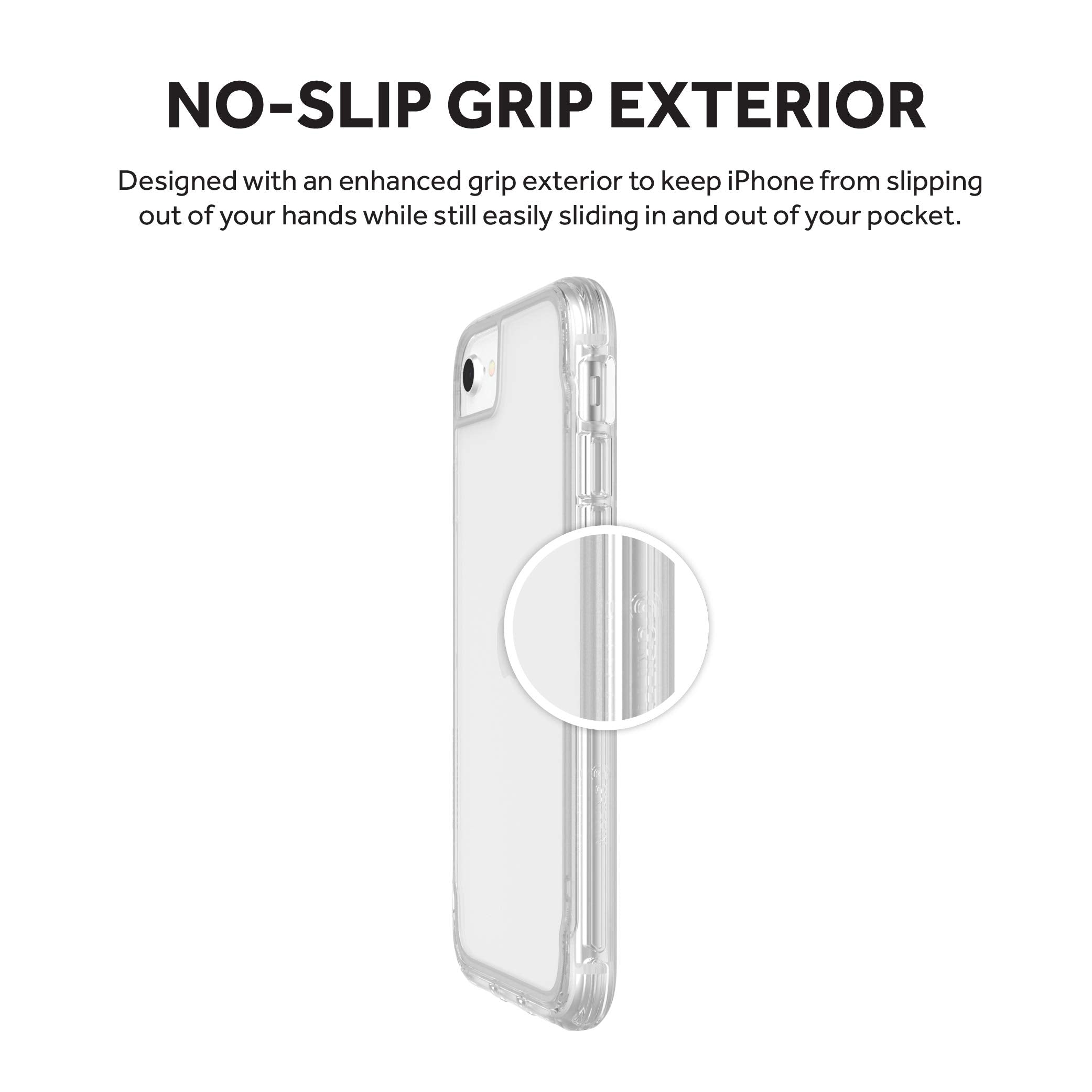 Griffin Survivor Military Grade Clear Case For Apple Iphone Se (2020) / 8/7 / 6S / 6 [Thin Design I Shock Absorbing Corners I Qi