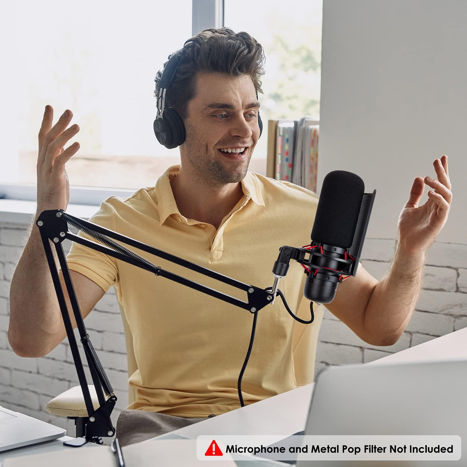 Boom Arm For Hyperx Procast Microphone - Professional Adjustable Scissor Mic Arm Stand Compatible With Hyperx Procast Microphone