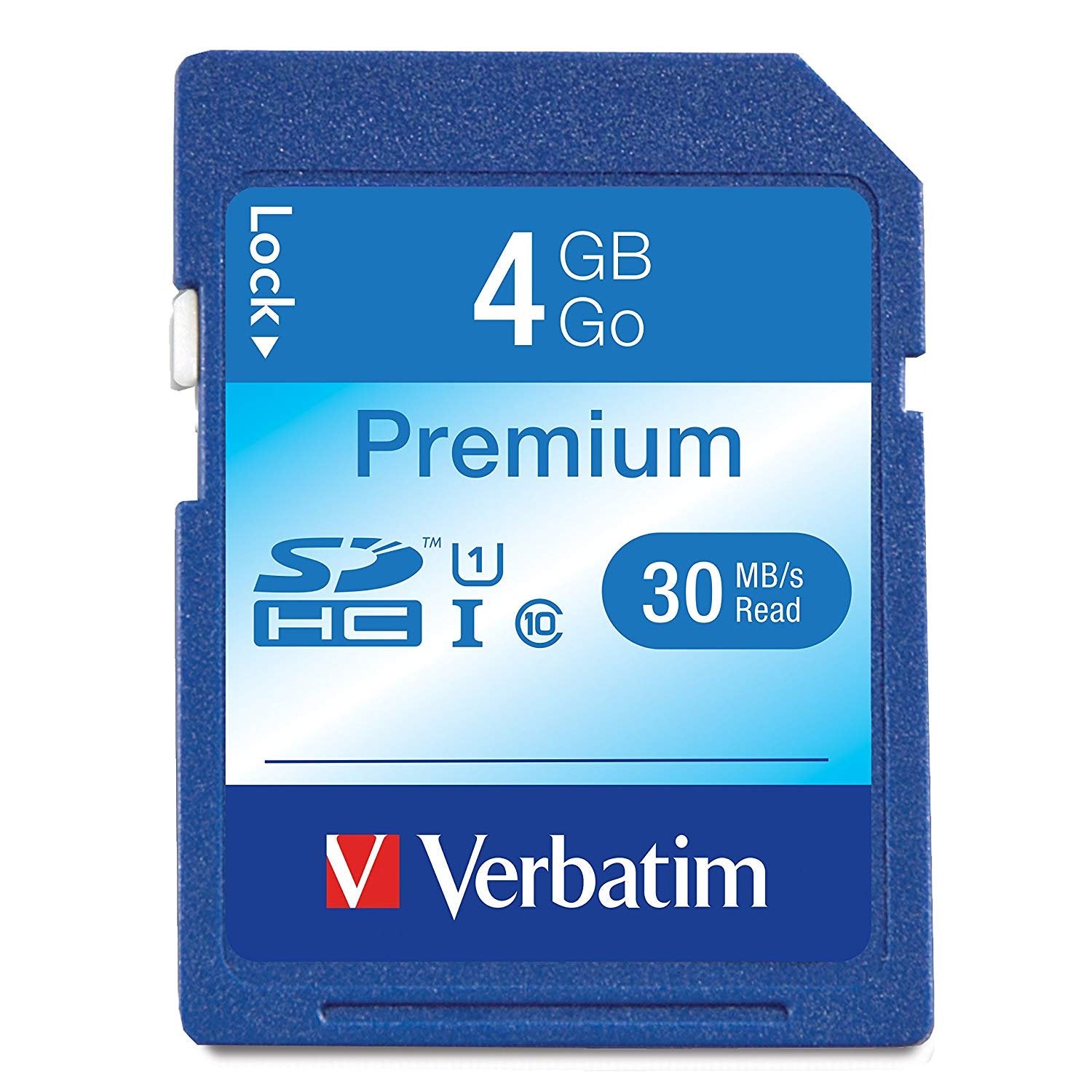Verbatim 96171 4Gb Premium Sdhc Memory Card, Uhs I U1 Class 10, Blue