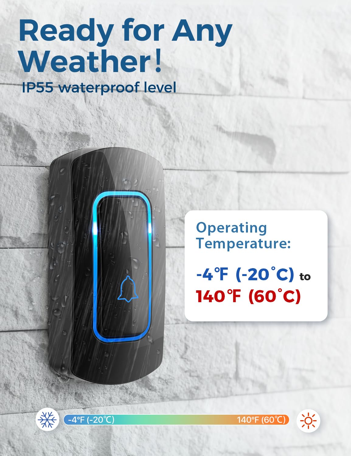 Avantek Wireless Doorbell D 3C, 1300 Ft Long Range Door Chime Kit, 52 Melodies, Up To 115Db Volume And Led Flash With 2 Plug In