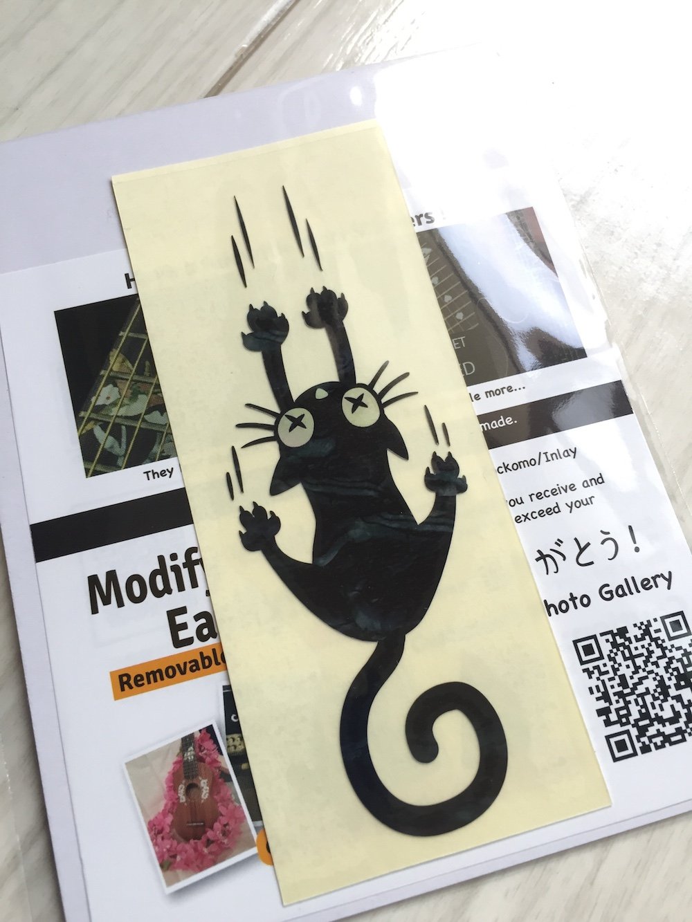 Inlaystickers Inlay Cat Guitar And Bass Musical Instruments Sticker/Decal (B-300Rc-Bp)