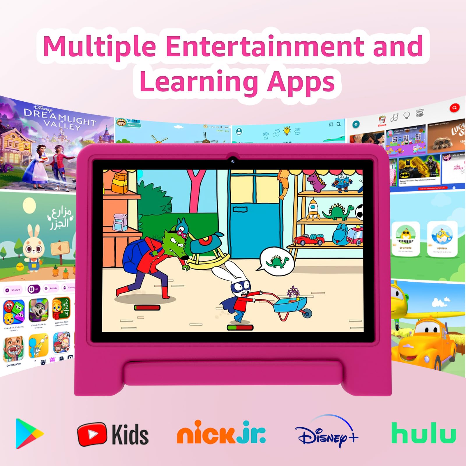 Apolosign Kids Tablet, 10 Inch Tablet For Kids With Android 13, Wifi, Bt5.0, Dual Camera, Pre-Installed Educational App, Parenta