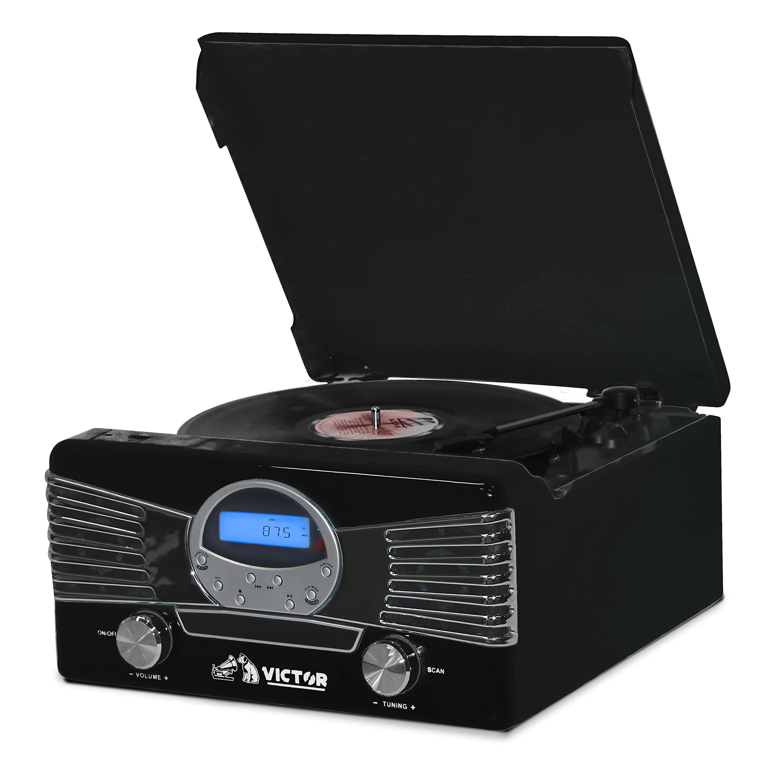Victor Diner 7 In 1 Turntable Music Center Black (Vhrp 1400 Bk)