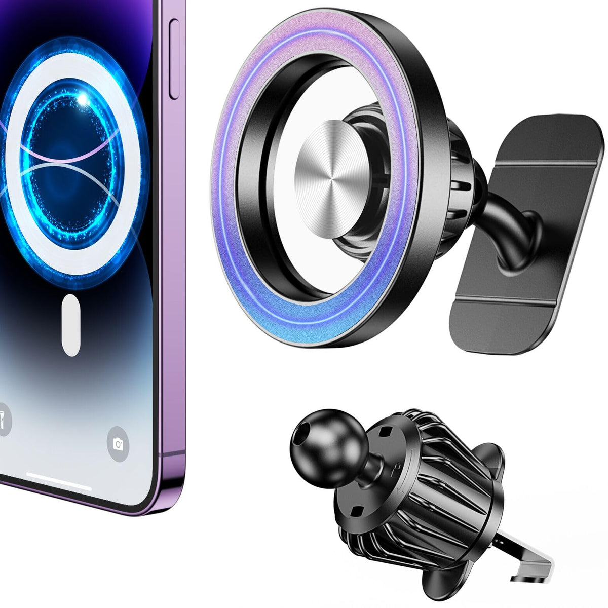 For Magsafe Car Mount Vent?20 Strong Magnets?For Iphone Magnetic Car Mount?360?Cell Phone Mount For Car?Hands Free?Air Vent Phon