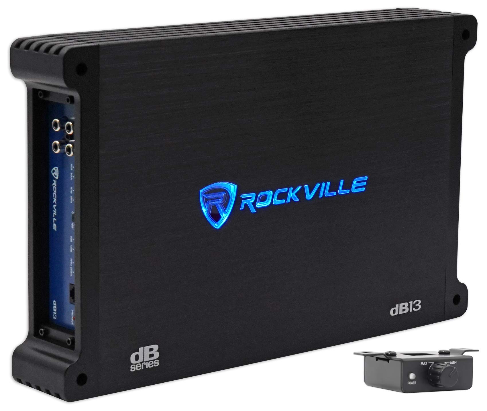 Rockville dB13 3000W Mono 2-Ohm Car Amplifier, High-Speed MOSFET, Adjustable 12dB Crossover, LED, Remote Sub Control, Perfect fo