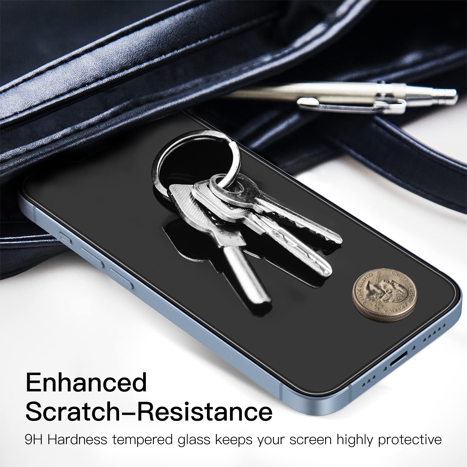 JETech Tempered Glass Screen Protector for iPhone 14 & 16e (2025) - 3-Pack, Transparent, 6.1-Inch, Durable Film