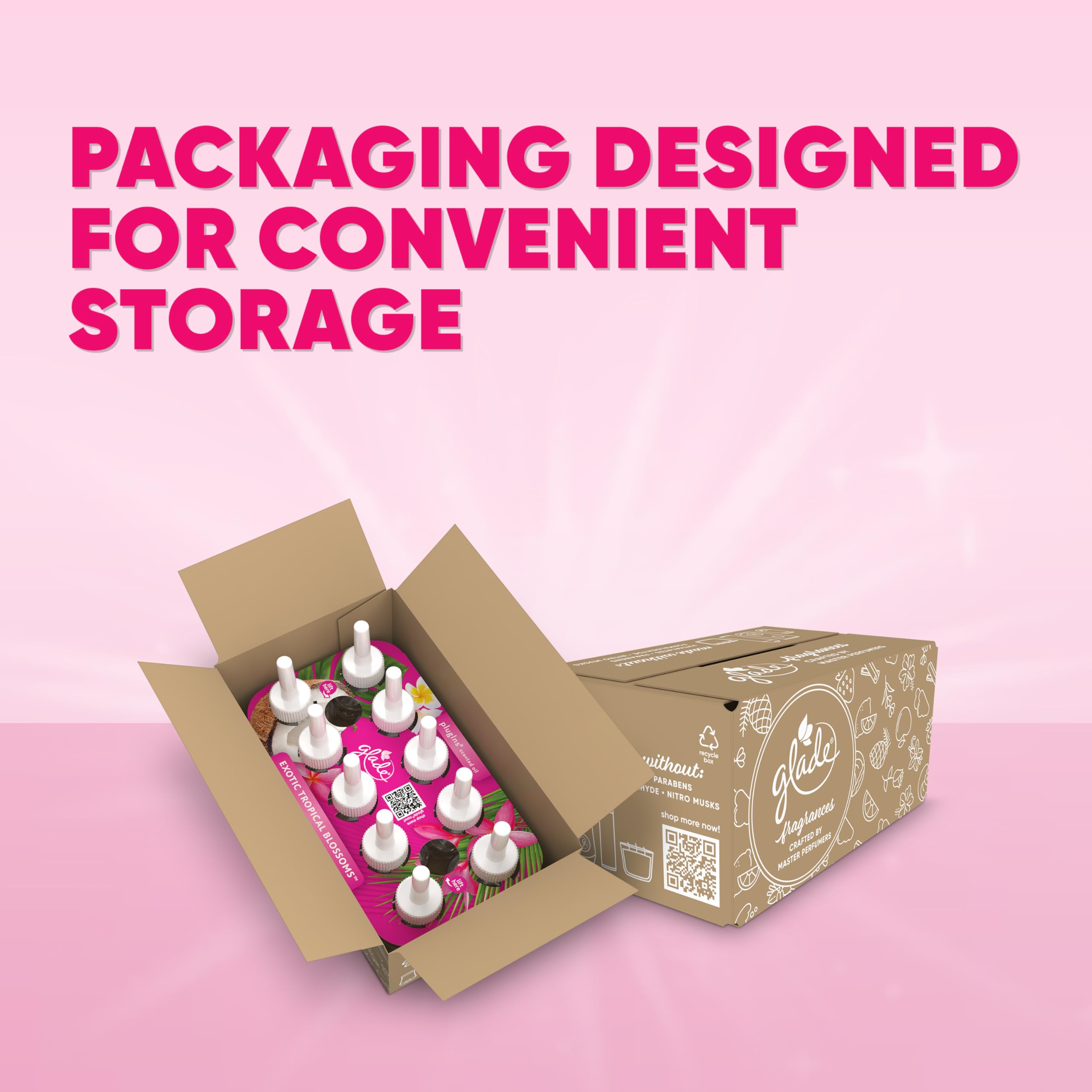 Glade Plugins Scented Oil 10 Refills, Air Freshener, Exotic Tropical Blossoms, 10 X 0.67 Oz, Packaging May Vary