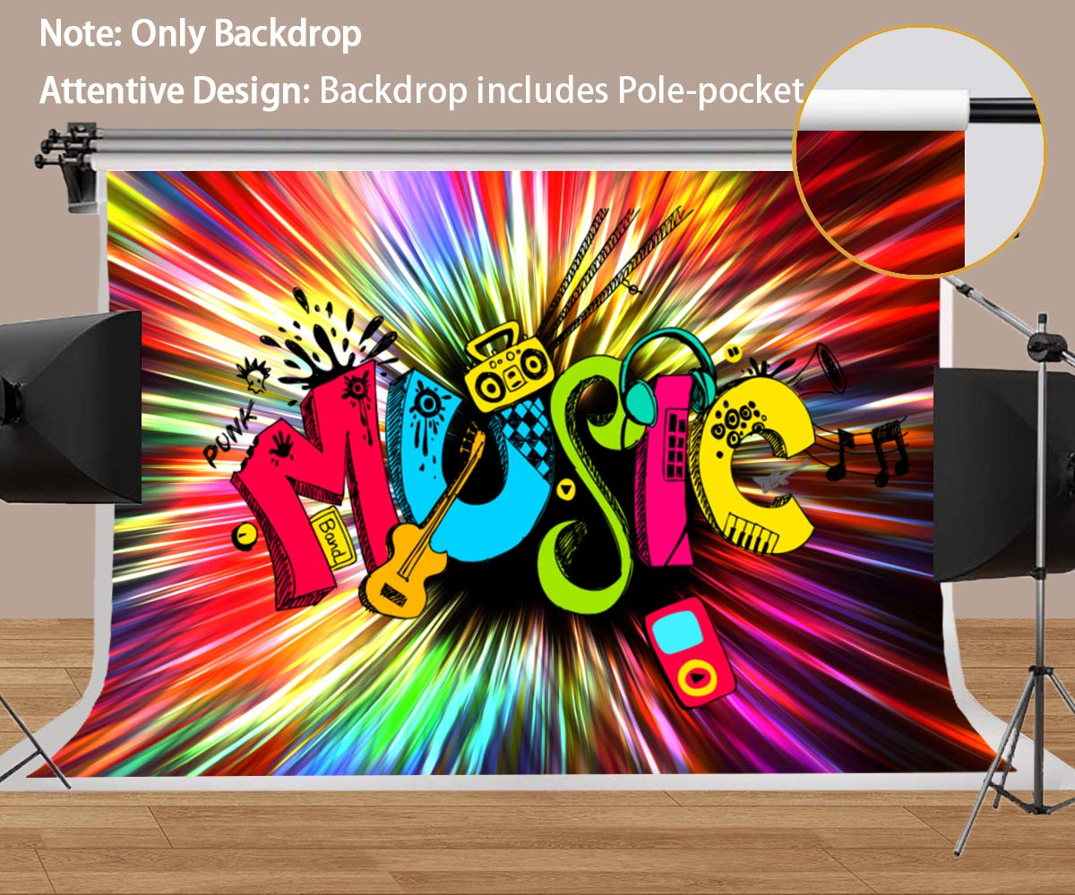 Abstract Music Art Backdrop For Music Party Decorations Meetsioy Cool Music Elements Photography Background Party Photo Shoot Pr