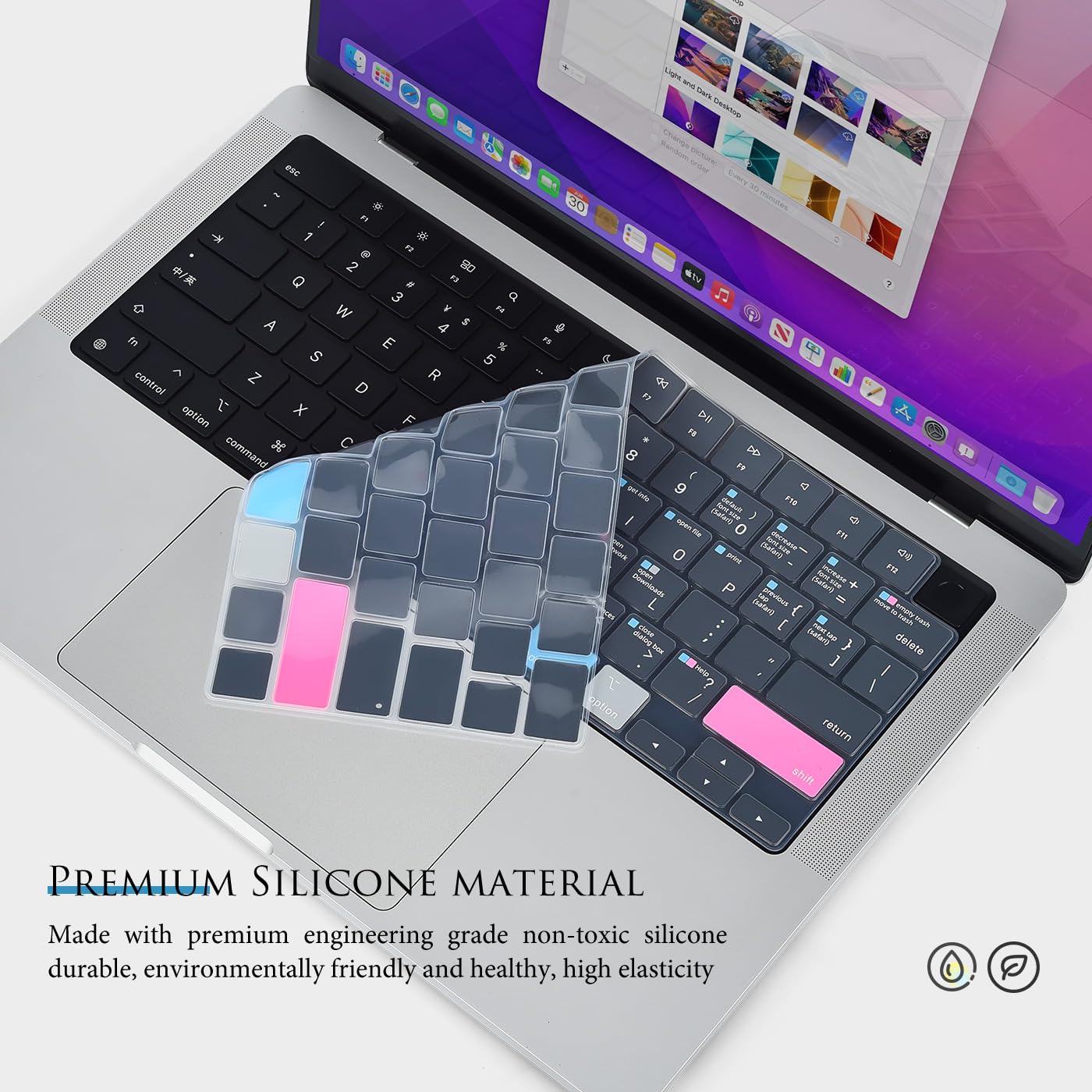 Keyboard Cover For 2024 2022 Apple Macbook Air M3 M2 13 15 Inch A3113 A3114/Macbook Pro 14 Inch A2442 A2779 A2918/Pro 16 Inch A2