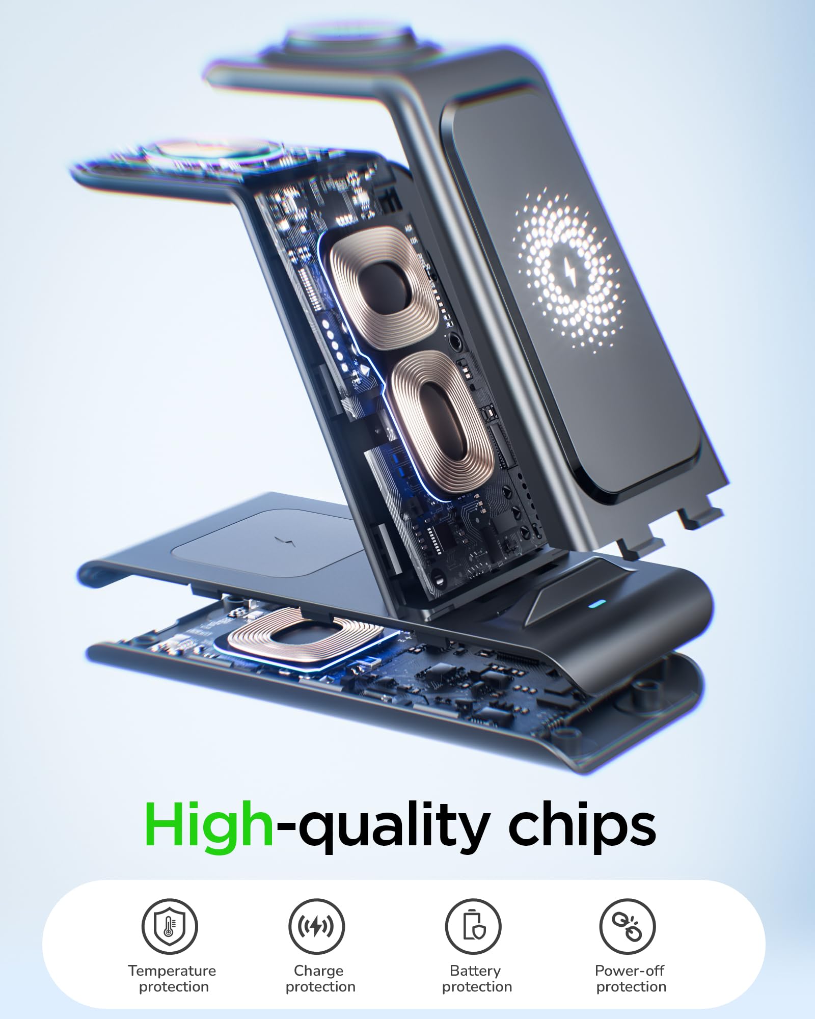 Wireless Charging Station For Samsung Wireless Charger Galaxy Watch 8/7/6/5/4/3 Active 2/1 Stand Galaxy S25 Ultra/S25/S24/S23/S2