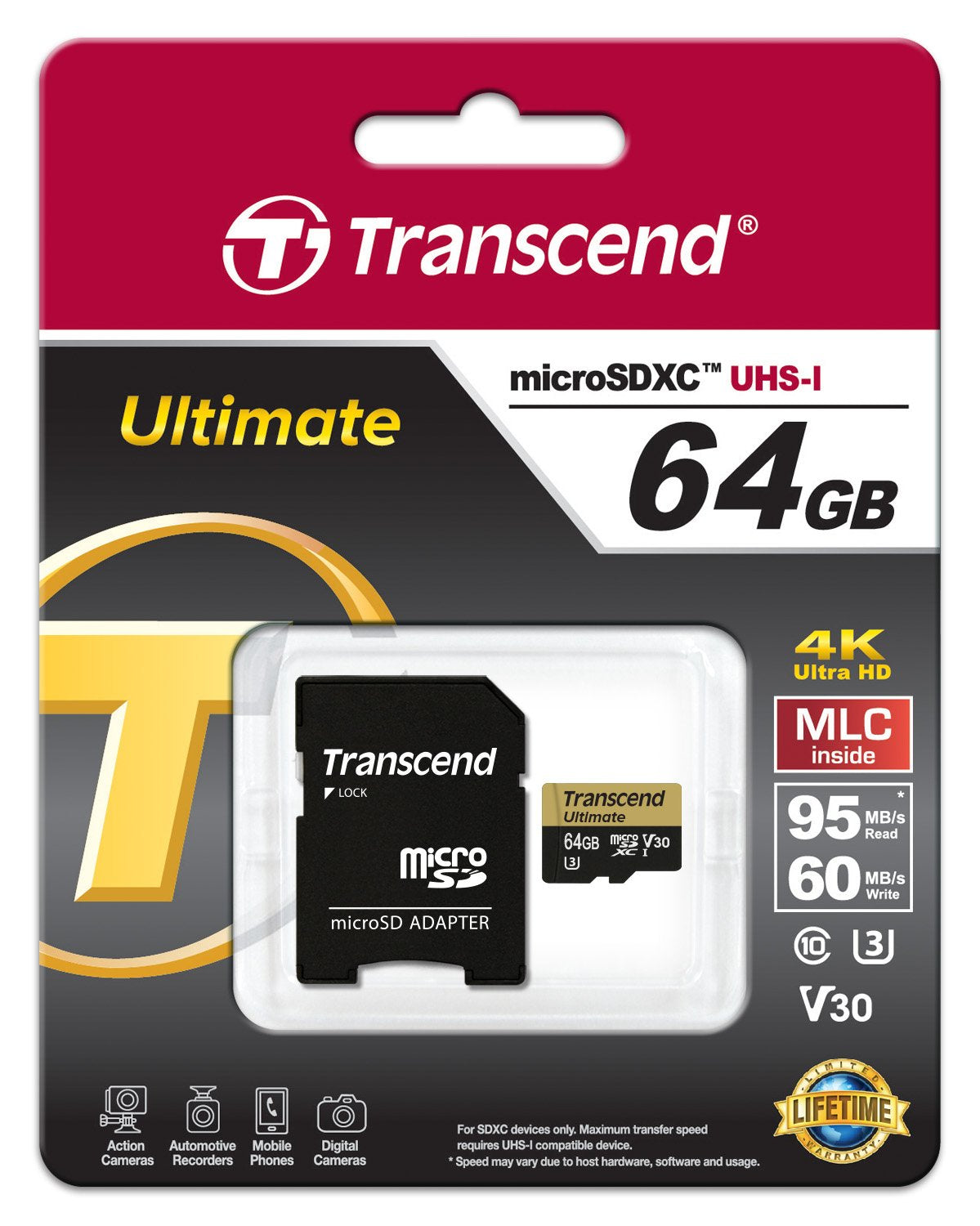 Transcend Microsd Card Uhs I U3 V30 Compatible Series