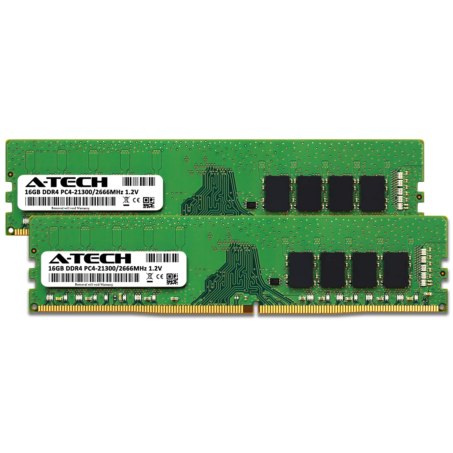 A Tech 32Gb (2X16Gb) Ddr4 2666 Mhz Udimm Pc4 21300 (Pc4 2666V) Cl19 Dimm Non Ecc Desktop Ram Memory Modules