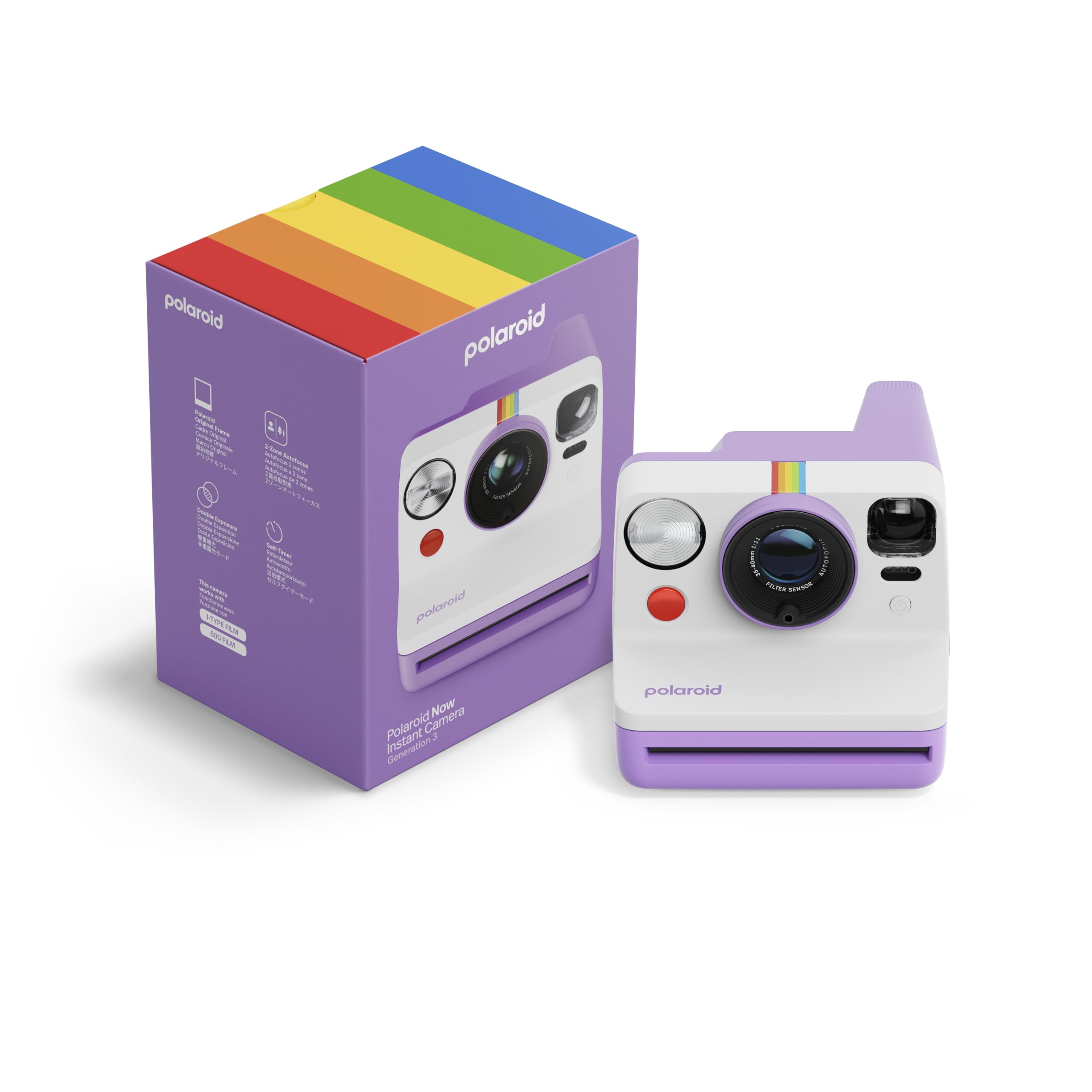 Polaroid Now 3rd Generation I-Type Instant Film Camera - Purple - Camera Only No Film (9159)