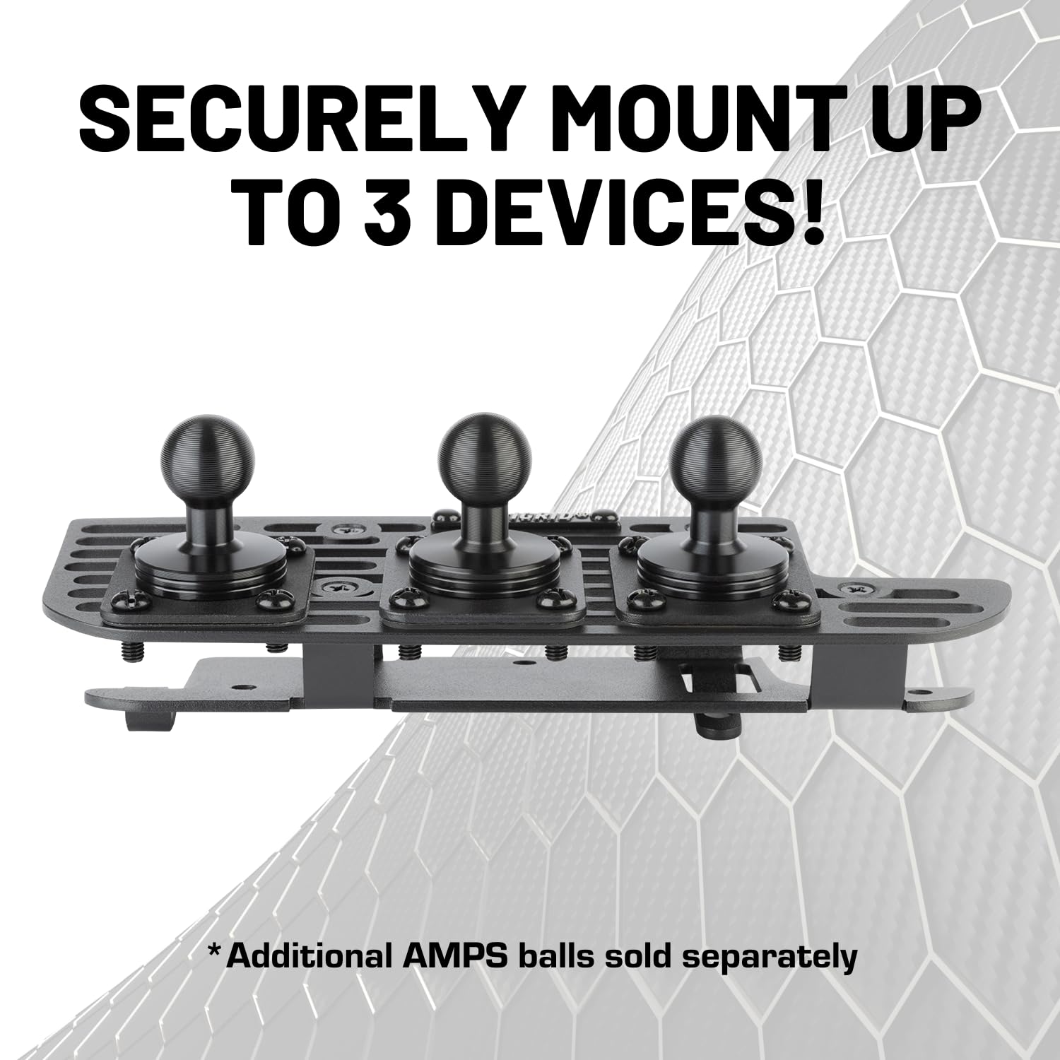 Bulletpoint Multiple Device Metal Dash Mount Cell Phone Holder Compatible With 2019+ Ram Truck 1500, 2500, 3500, Trx, Rho (Rubig