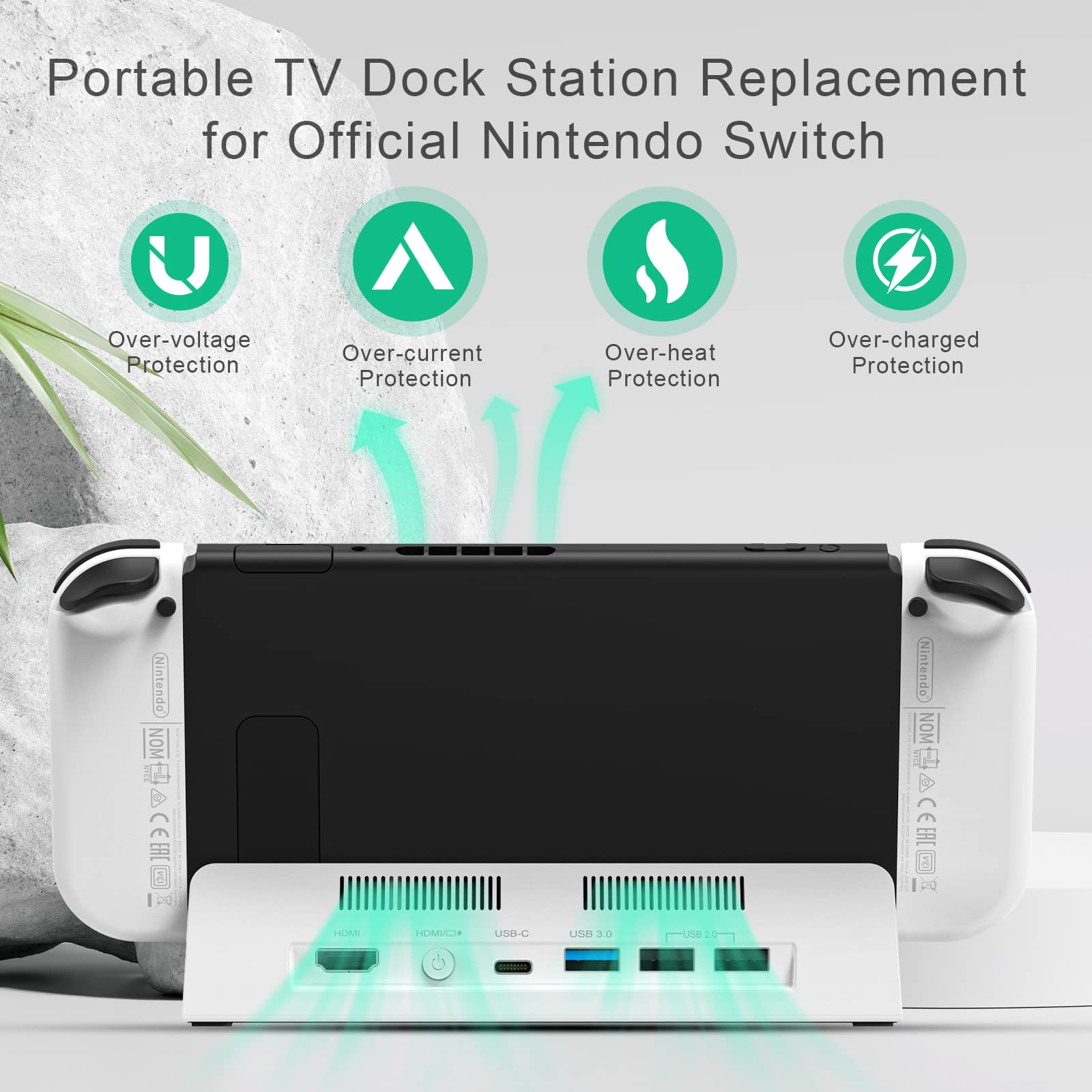 Runtogol Tv Docking Station For Nintendo Switch: Portable Oled Charger Stand, 4K Hdmi & 3 Usb Ports