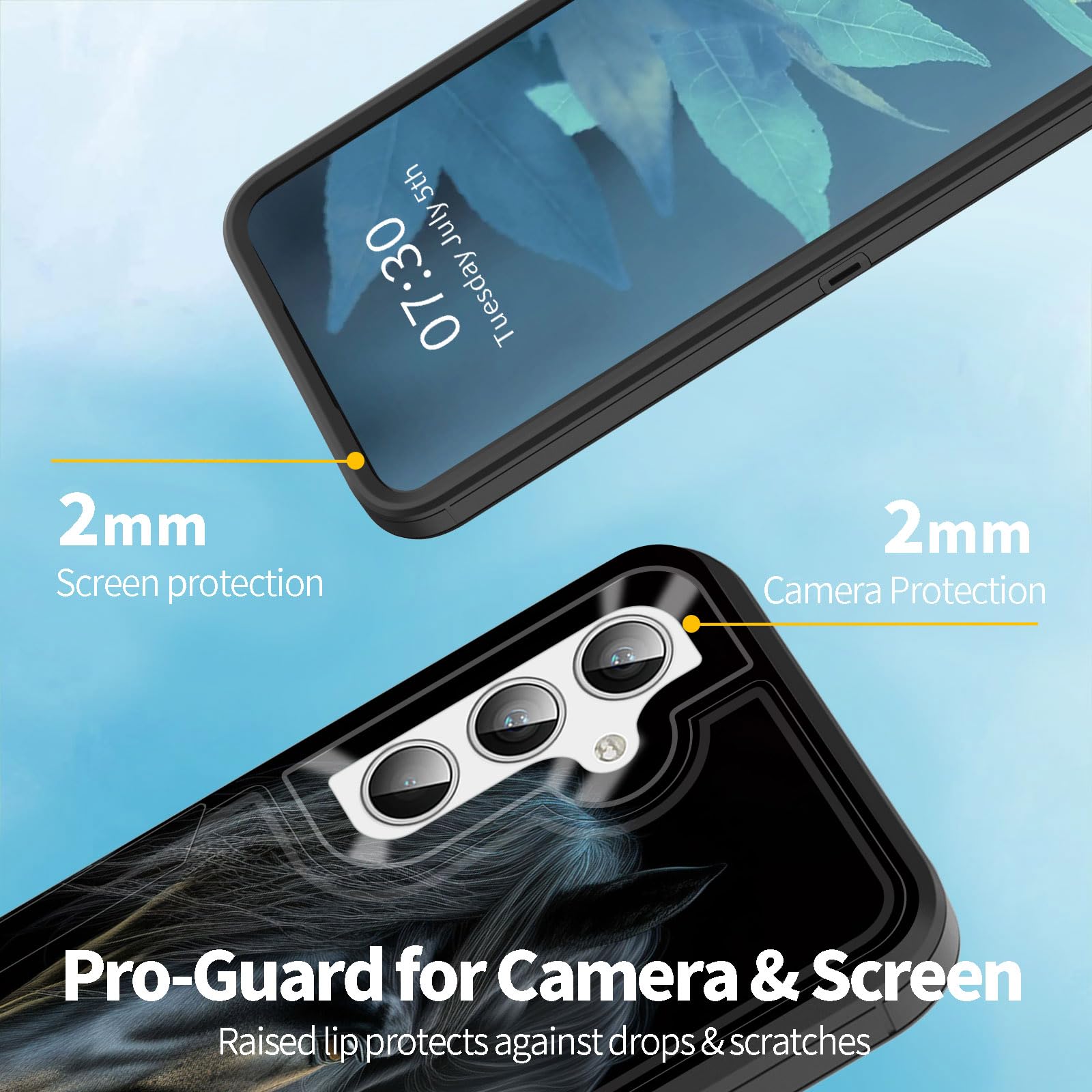 Bfukvou For Galaxy S24 Case, Dust-Proof Port Cover, Full Body Silicone Rubber Covered, Non-Slip Drop-Proof Phone Case For Samsun