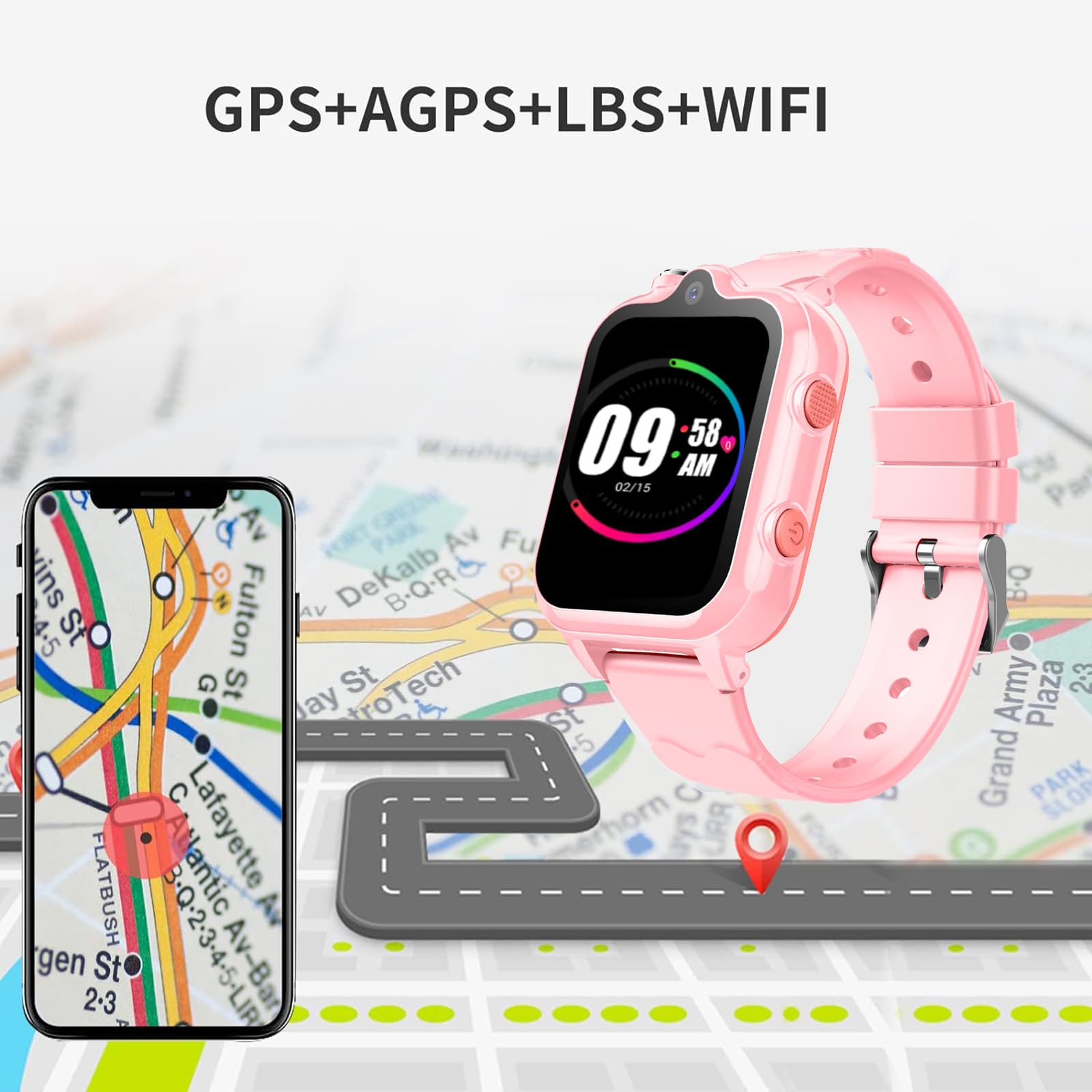 Ddioyiur Smart Watch For Kids, 4G Kids Gps Watch With Wifi, Sms, Call, Voice & Video Chat, Bluetooth, Audio Recording, Alarm, Pe