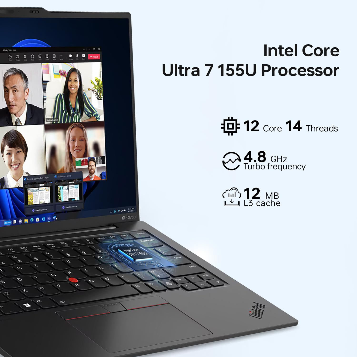 Lenovo Thinkpad X1 Carbon Gen 12 Business Laptop, 14 Fhd+ 1920 * 1200, Intel Core Ultra 7 155U, 32Gb Onboard Ram Only, 2Tb Ssd,