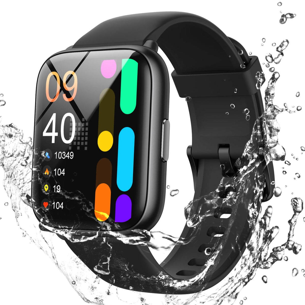 Parsonver Smart Watch For Men Women, 5Atm Waterproof Fitness Tracker For Swimming With 100+ Sport Modes, Heart Rate/Sleep/Spo2/S
