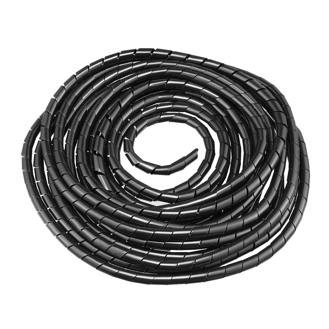 Uxcell Spiral Cable Wrap Wire Cord Wraps 3/8 Inch X 26Ft Black Pe Polyethylene Tubing For Computer Wire