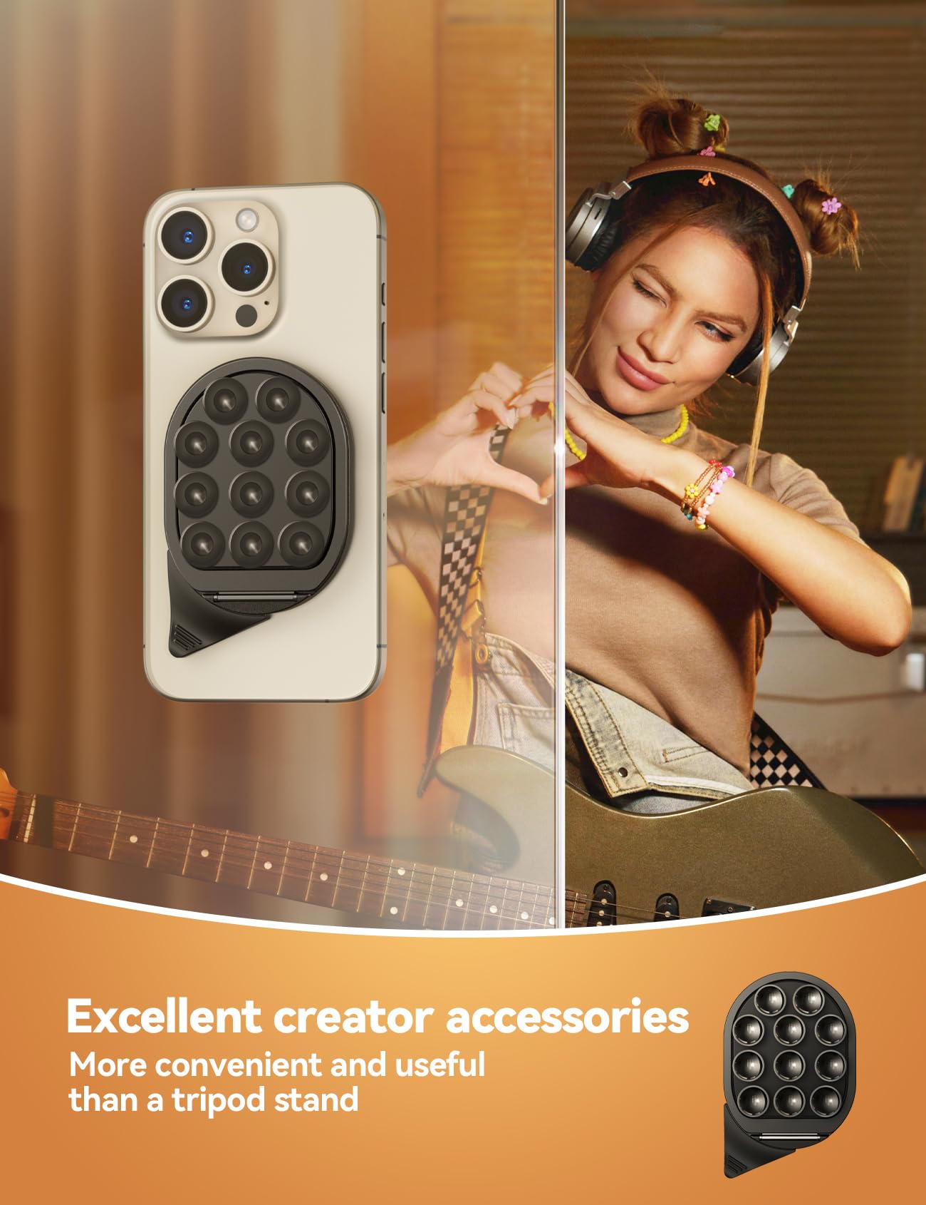 Joyroom Suction Cup Phone Mount, Magsafe Phone Grip With Pull Ring, Silicone Suction Phone Ring Stand For Iphone Samsung Android