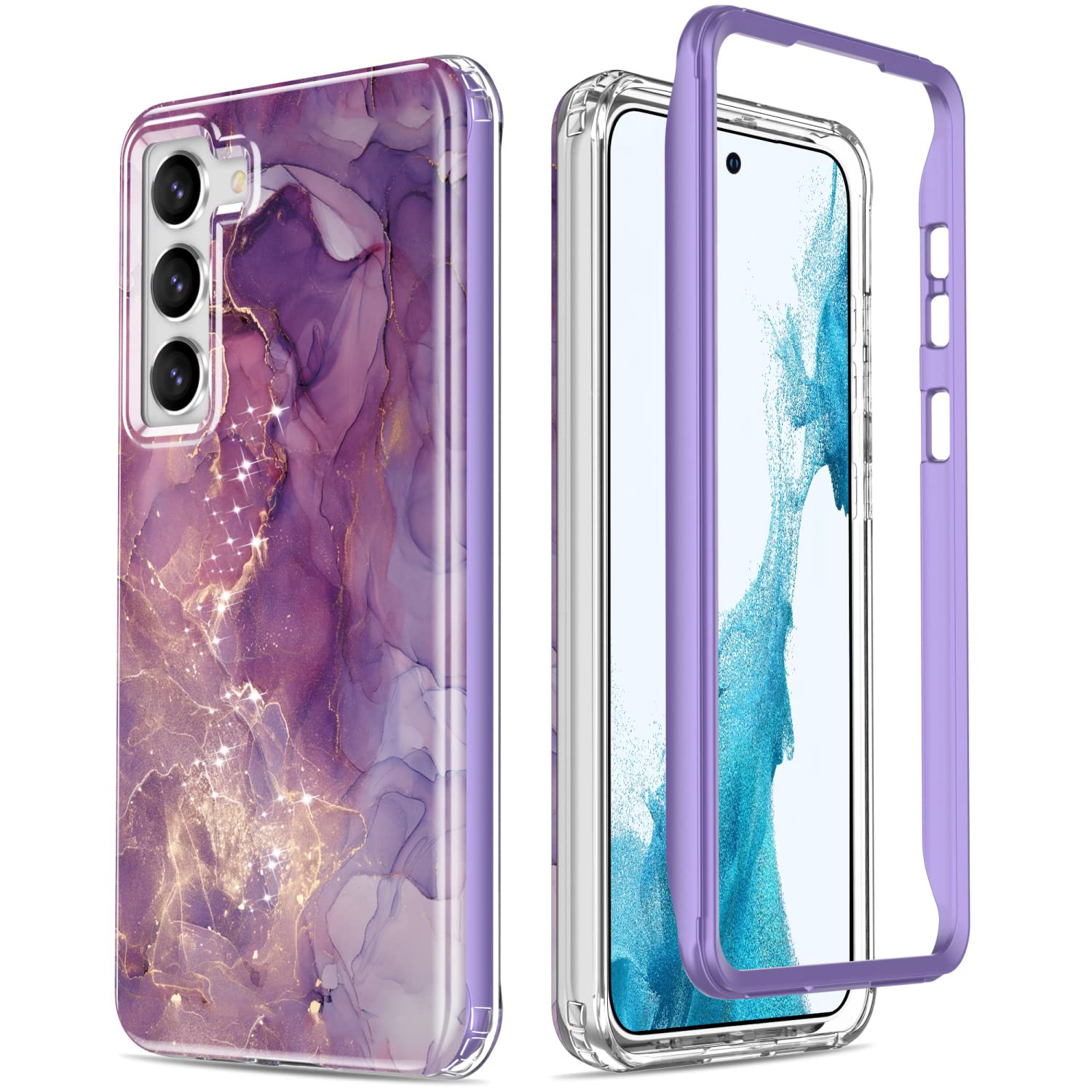 Esdot for Samsung Galaxy S23 Case,Military Grade Passing 21ft Drop Test,Rugged Cover with Fashionable Designs for Women Girls,Pr