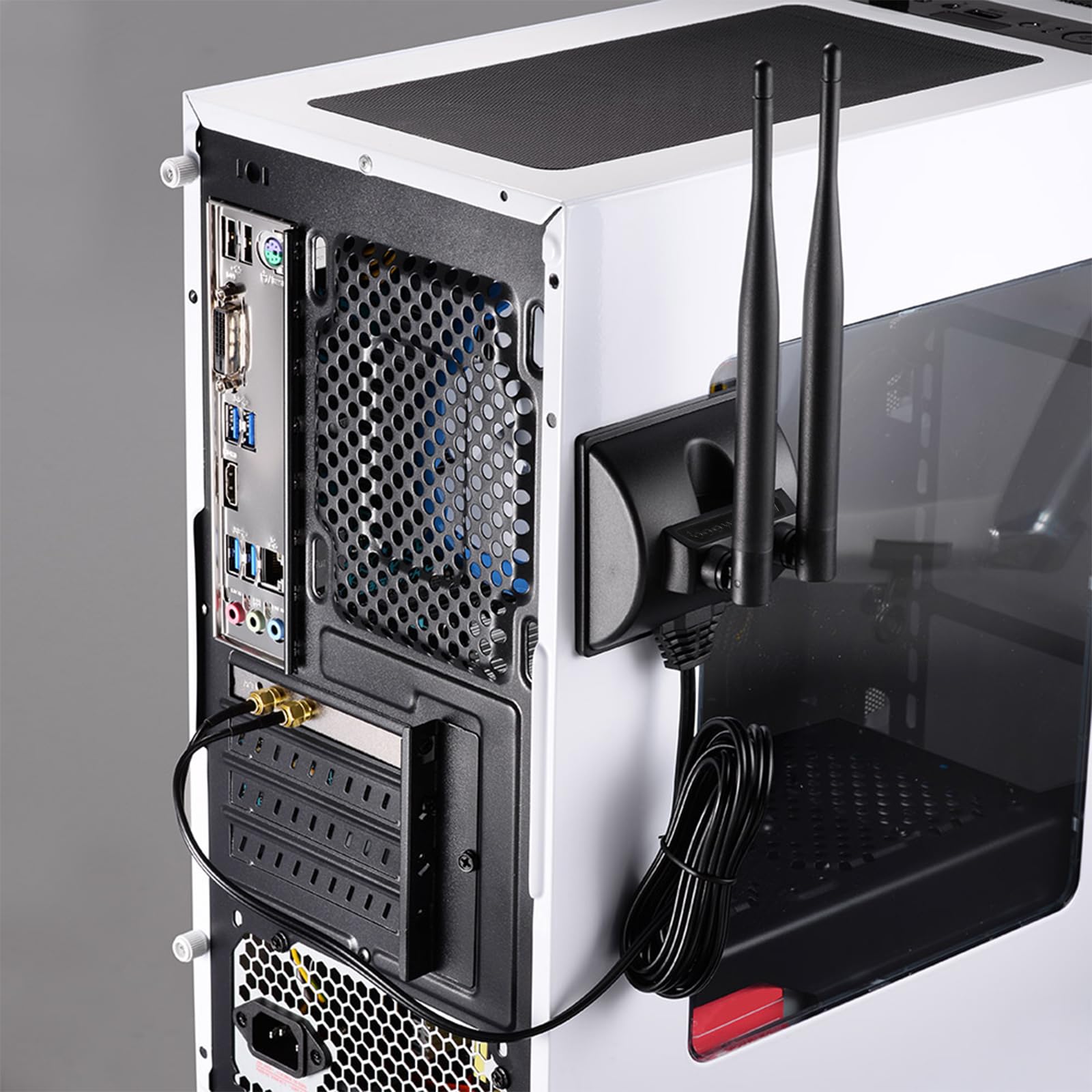 Eightwood Wifi Antenna With Rp-Sma Male Connector, 2.4Ghz 5Ghz Dual Band Antenna Magnetic Base For Pci-E Wifi Network Card Usb A