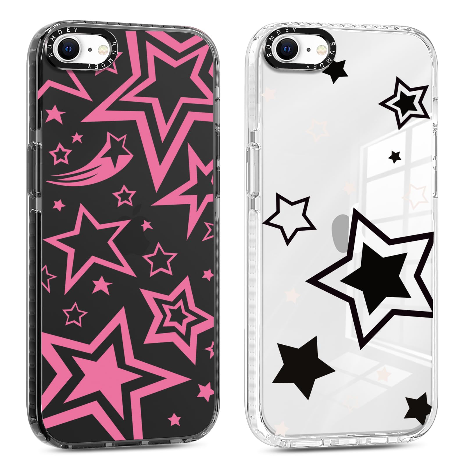 Rumdey 2 Pack Cute Stars Phone Case For Apple Iphone 7/8 / Se 2020 / Se 2022 4.7 Inches, Soft Slim Fashion Protective Phone Cove