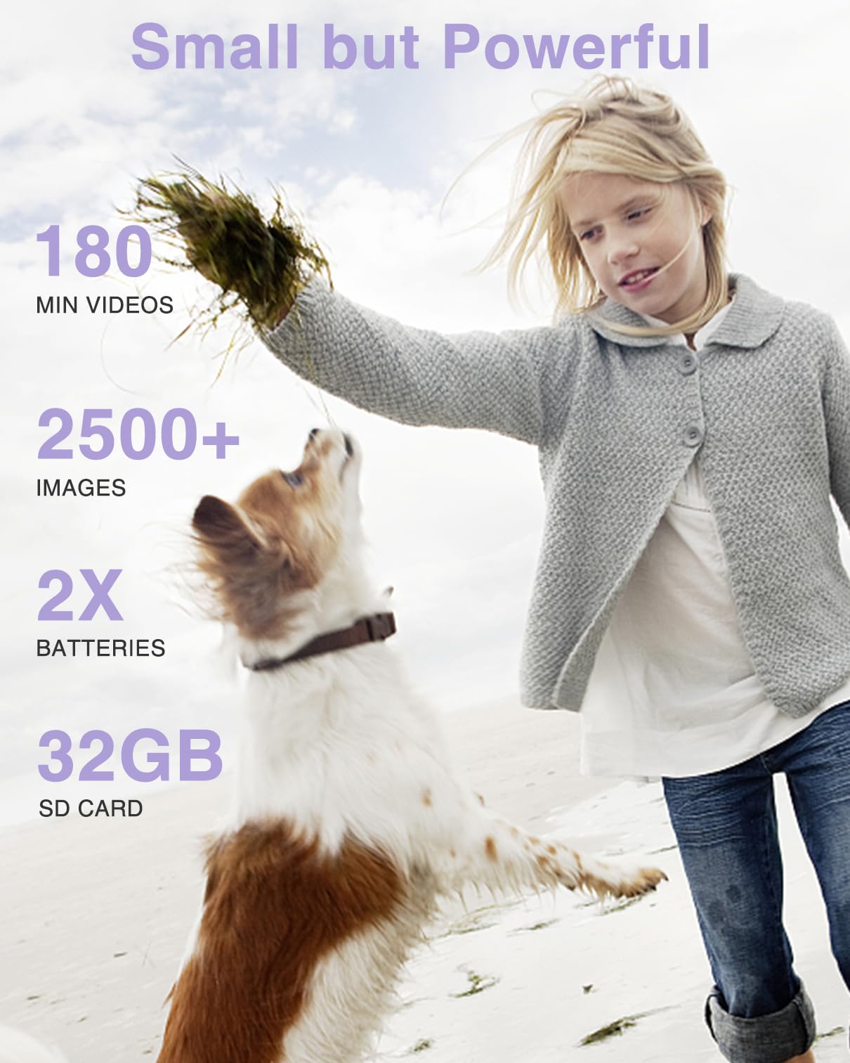 Digital Camera, Fhd 1080P Kids Camera With 32Gb Card, 2 Batteries, Lanyard, 44Mp 16X Zoom Anti Shake, Compact Portable Point Sho