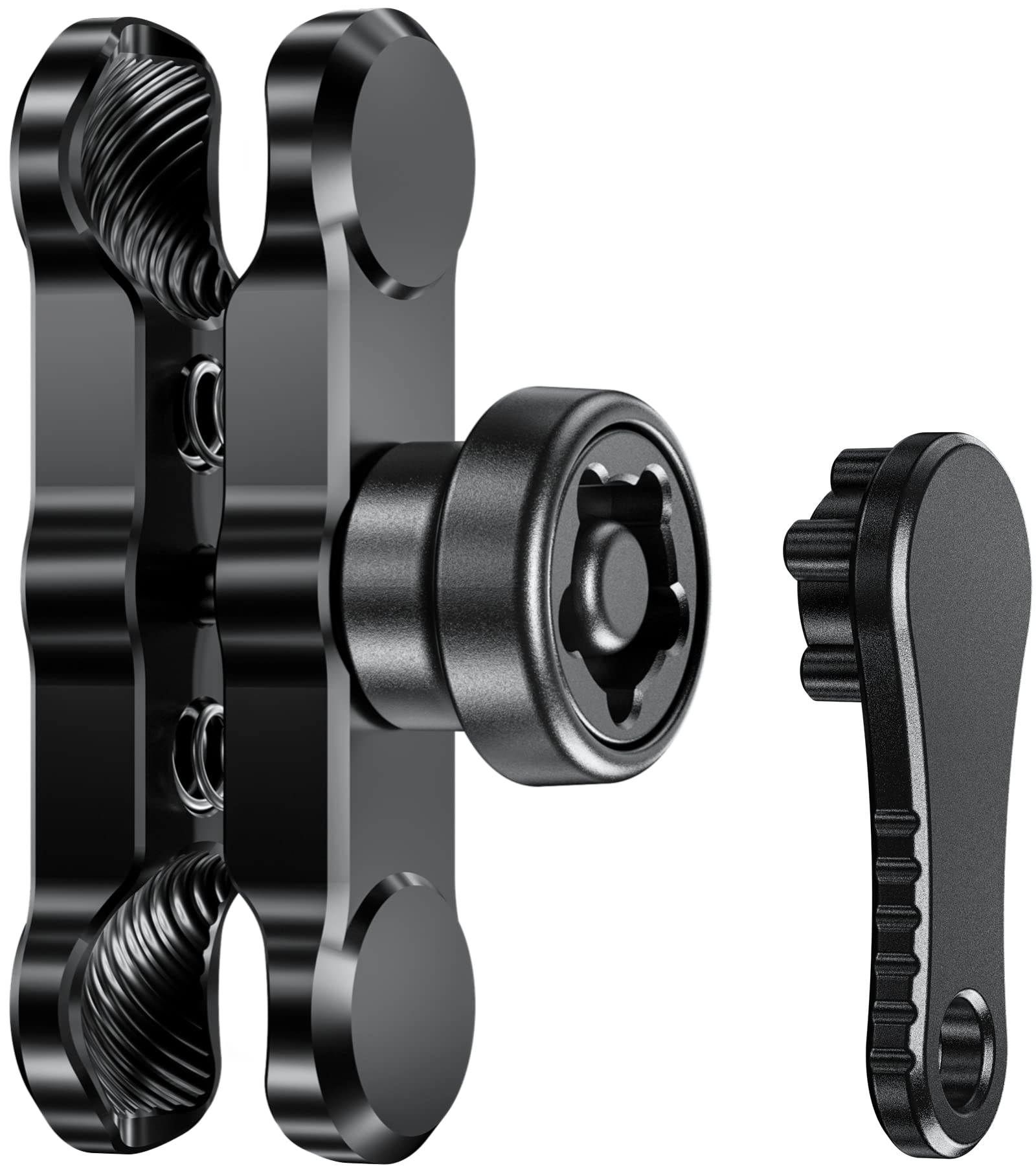 Brcovan Anti Theft Aluminum Alloy Double Socket Arm Compatible With Ram Mounts B Size 1 ' ' Ball Mounting Base & Bike Motorcycle