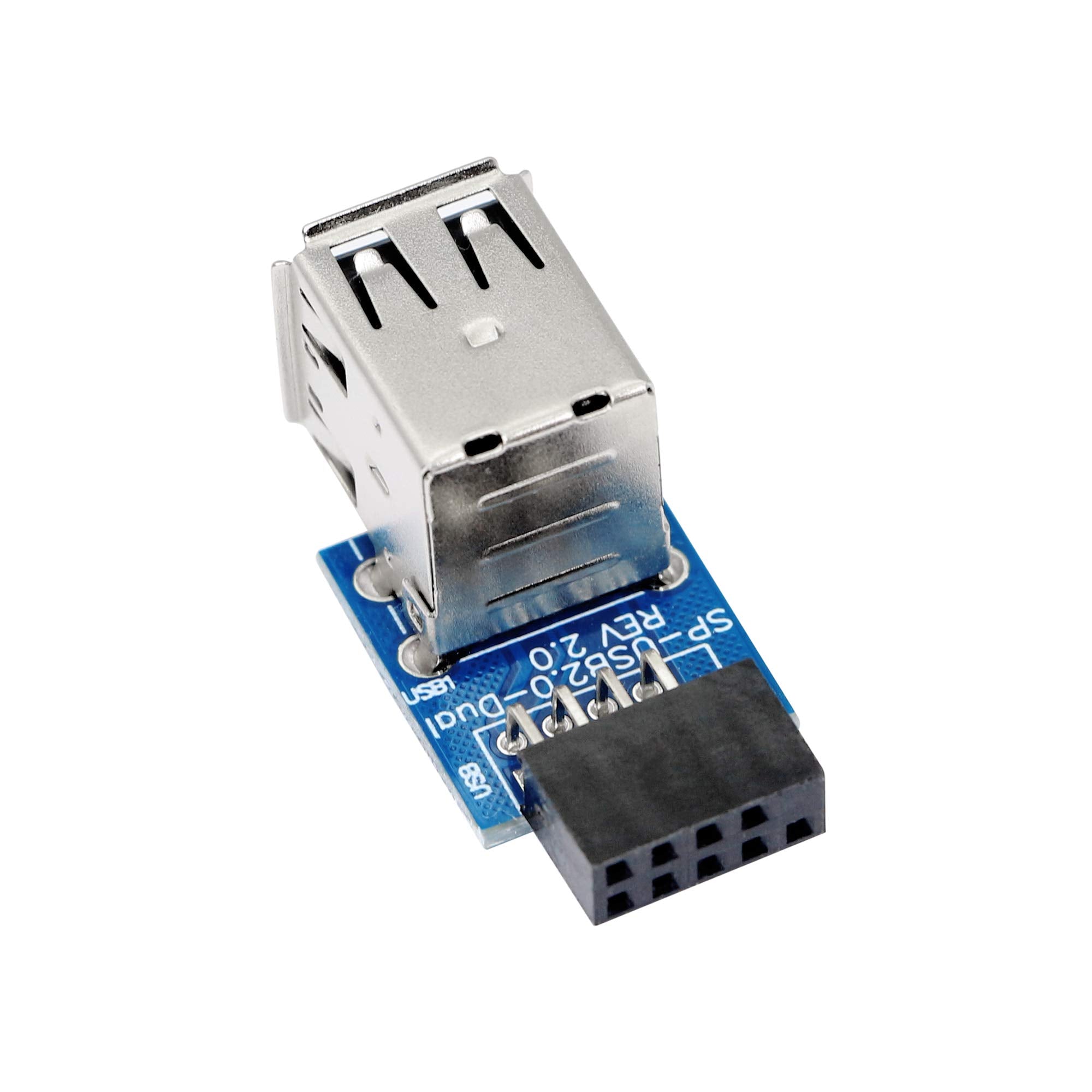 Sinloon 9Pin Usb 2.0 Female Pin Dual 2 Port Usb Motherboard Header Adapter Dual Layer Type For Pc (Dual)