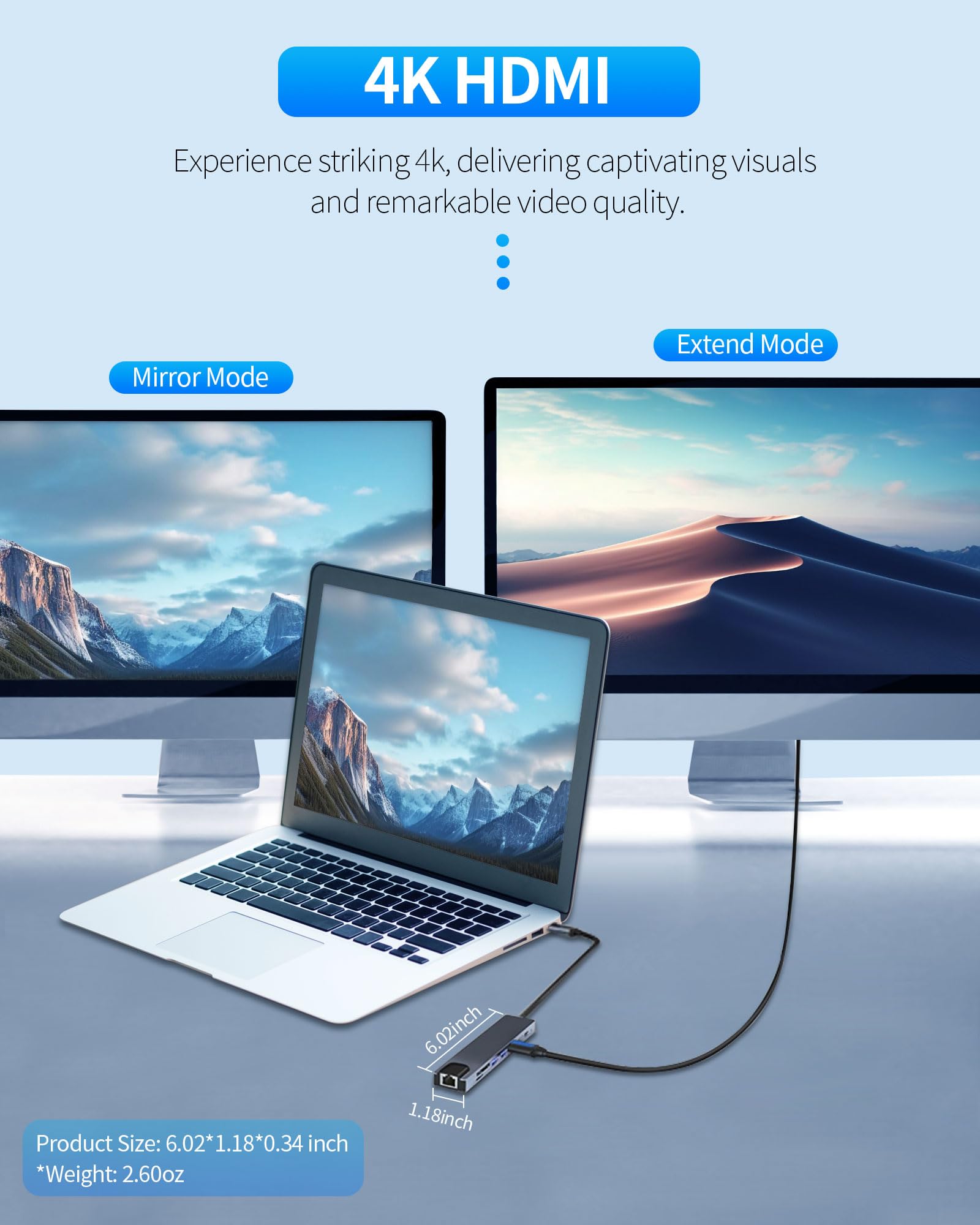 Zyerch Usb C Hub, 8 In 1 Usb C Docking Station With 4K Hdmi,100W Pd, 3 5Gbps Data Ports(2 Usb C & 3 Usb 3.0),Tf/Sd Card Reader,
