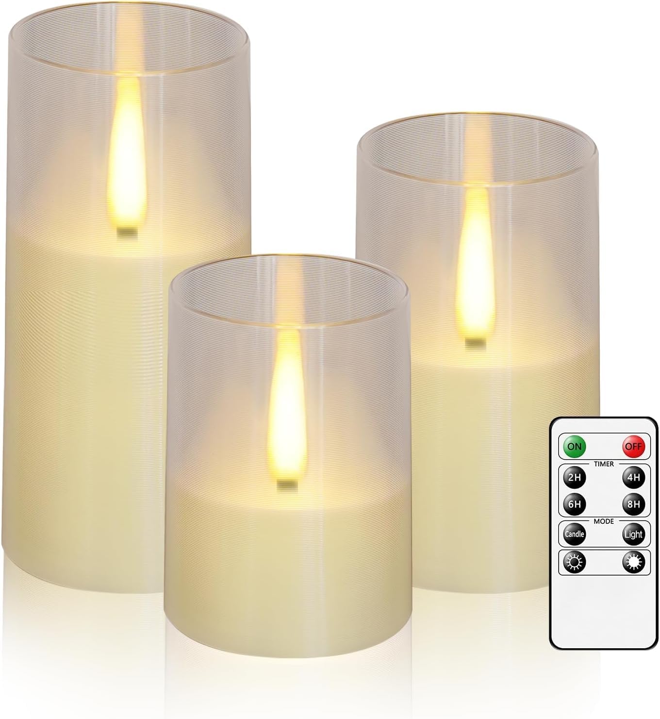 Kayleemia flameless LED Candles Battery Operated with Remote Control 7 Set Home Decoration (Ivory3)